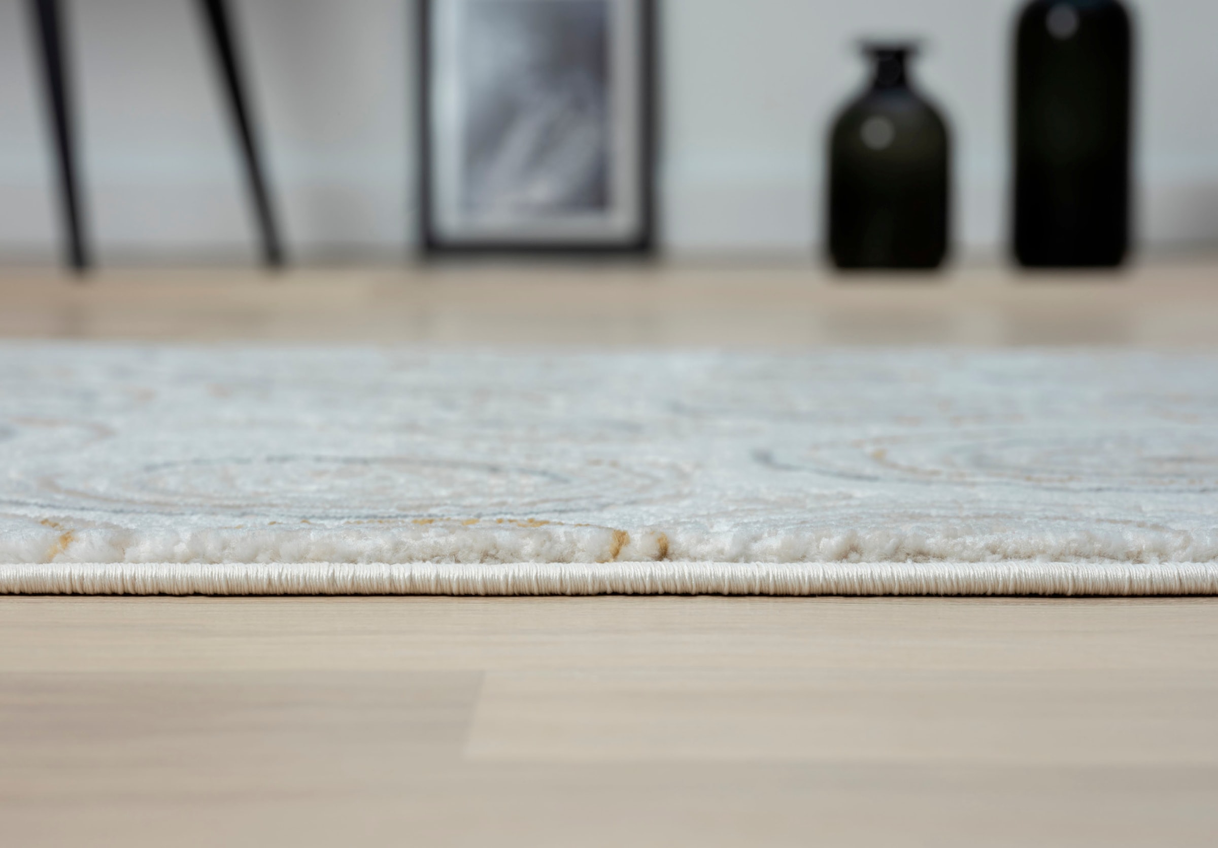 Myflair Möbel & Accessoires Teppich »My Style Lagerräumung«, rechteckig, 10 mm Höhe, Kurzflor, Scandi-Design, besonders weich durch Microfaser, mit Fransen