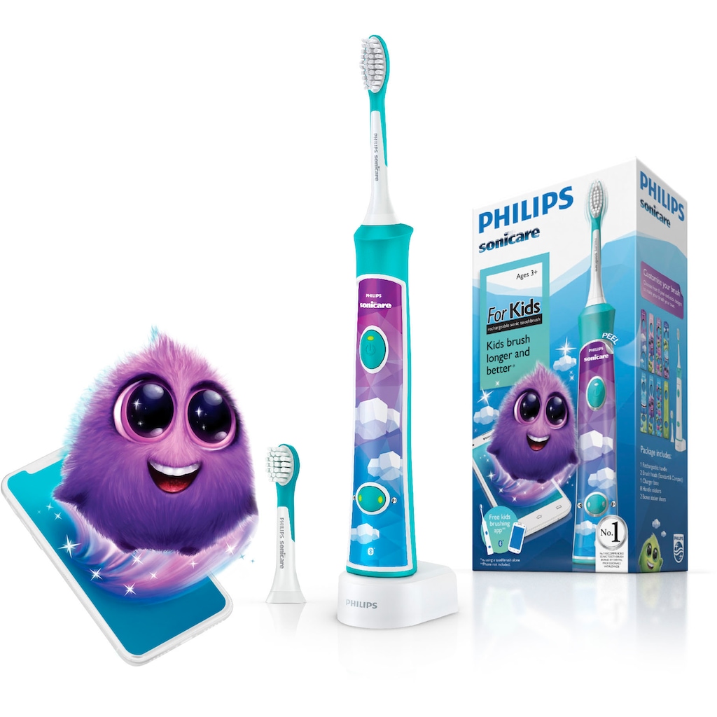 Philips Sonicare Elektrische Kinderzahnbürste »HX6322/04«, 2 St. Aufsteckbürsten