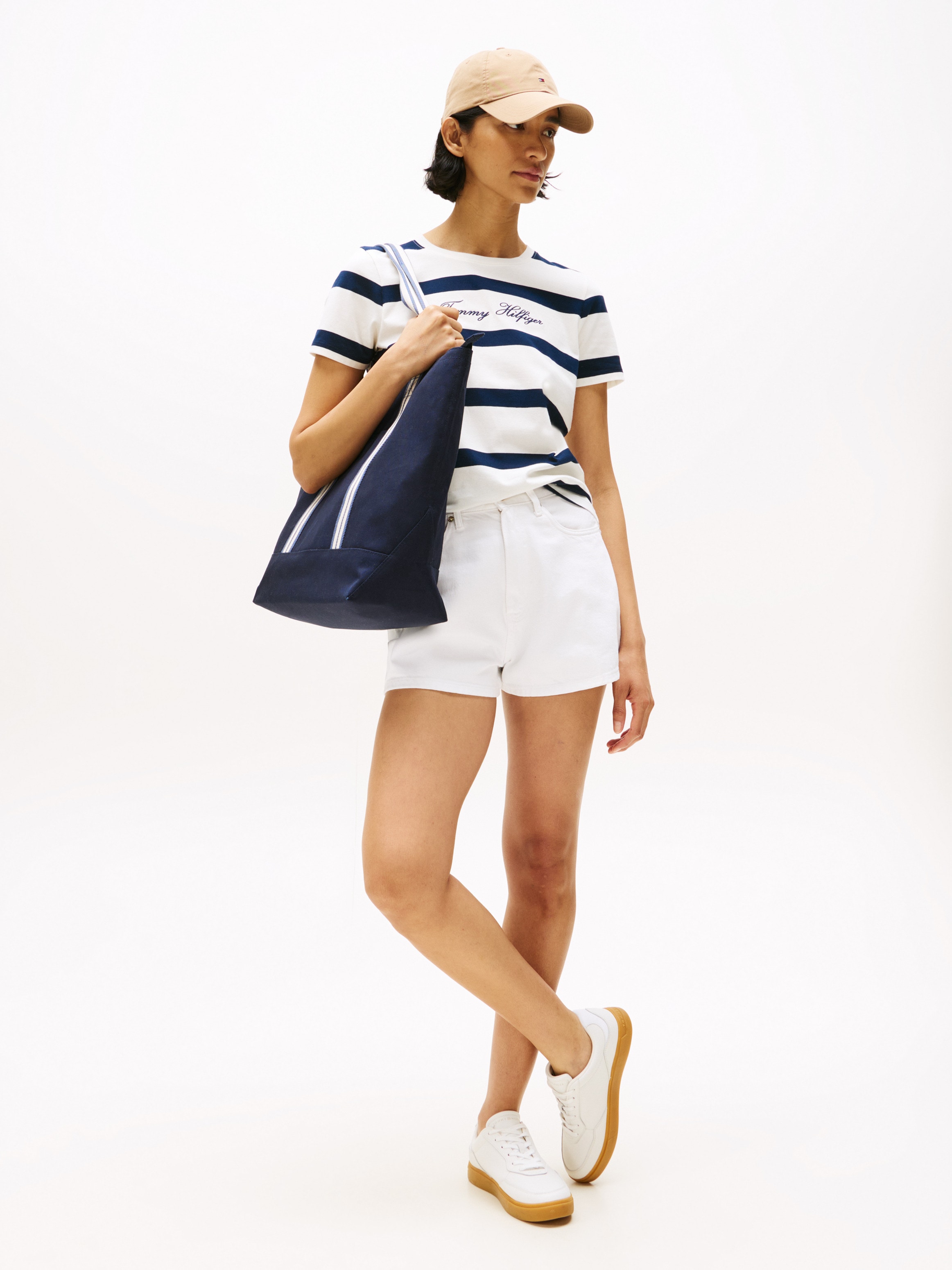 Tommy Hilfiger Kurzarmshirt »SCRIPT REG C-NK SS T-SHIRT« Baumwolle