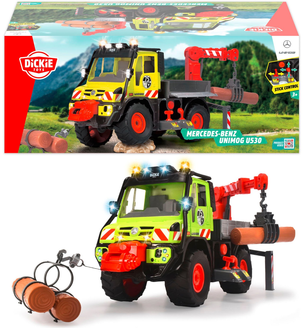 Dickie Toys Spielzeug-Forstmaschine »Unimog U530«, mit Licht & Sound