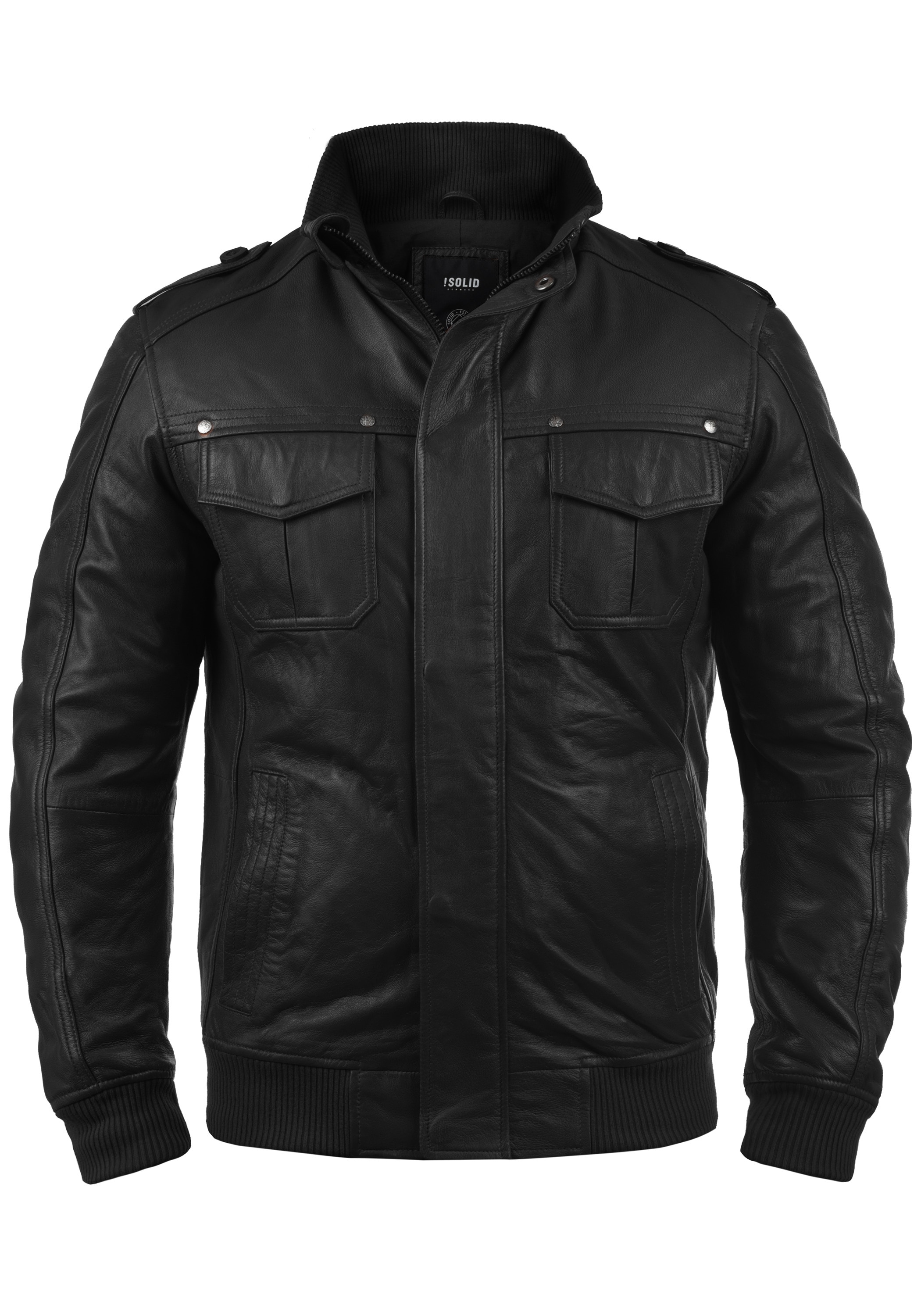 !Solid Lederjacke »Lederjacke SDCamash«, ohne Kapuze