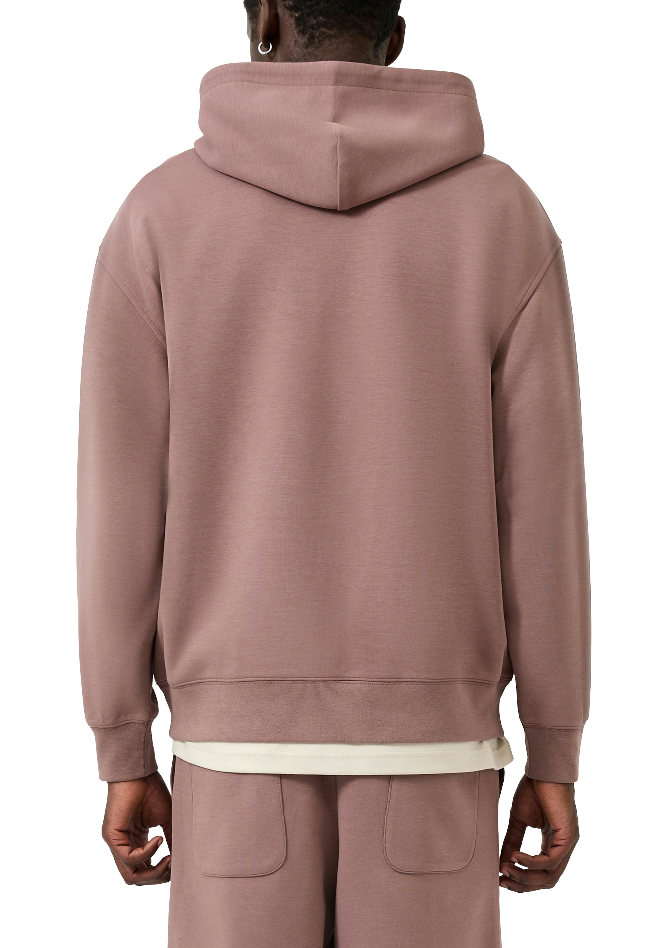 QS Kapuzensweatshirt , unifarben, mit Logo-Stickerei
