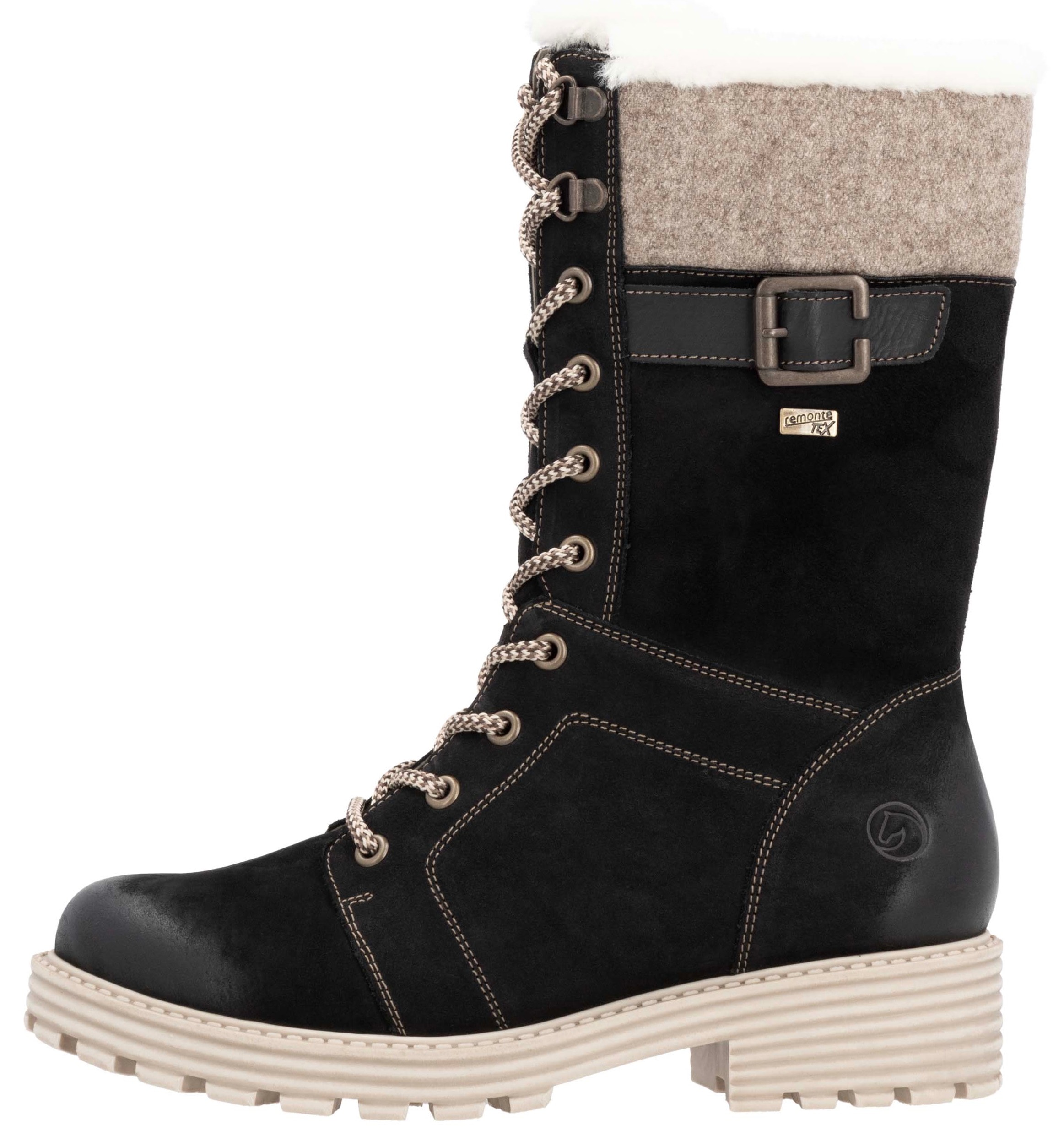 Remonte Winterstiefel, Blockabsatz, Schnürstiefel mit wasserabweisender remonte TEX-Membran