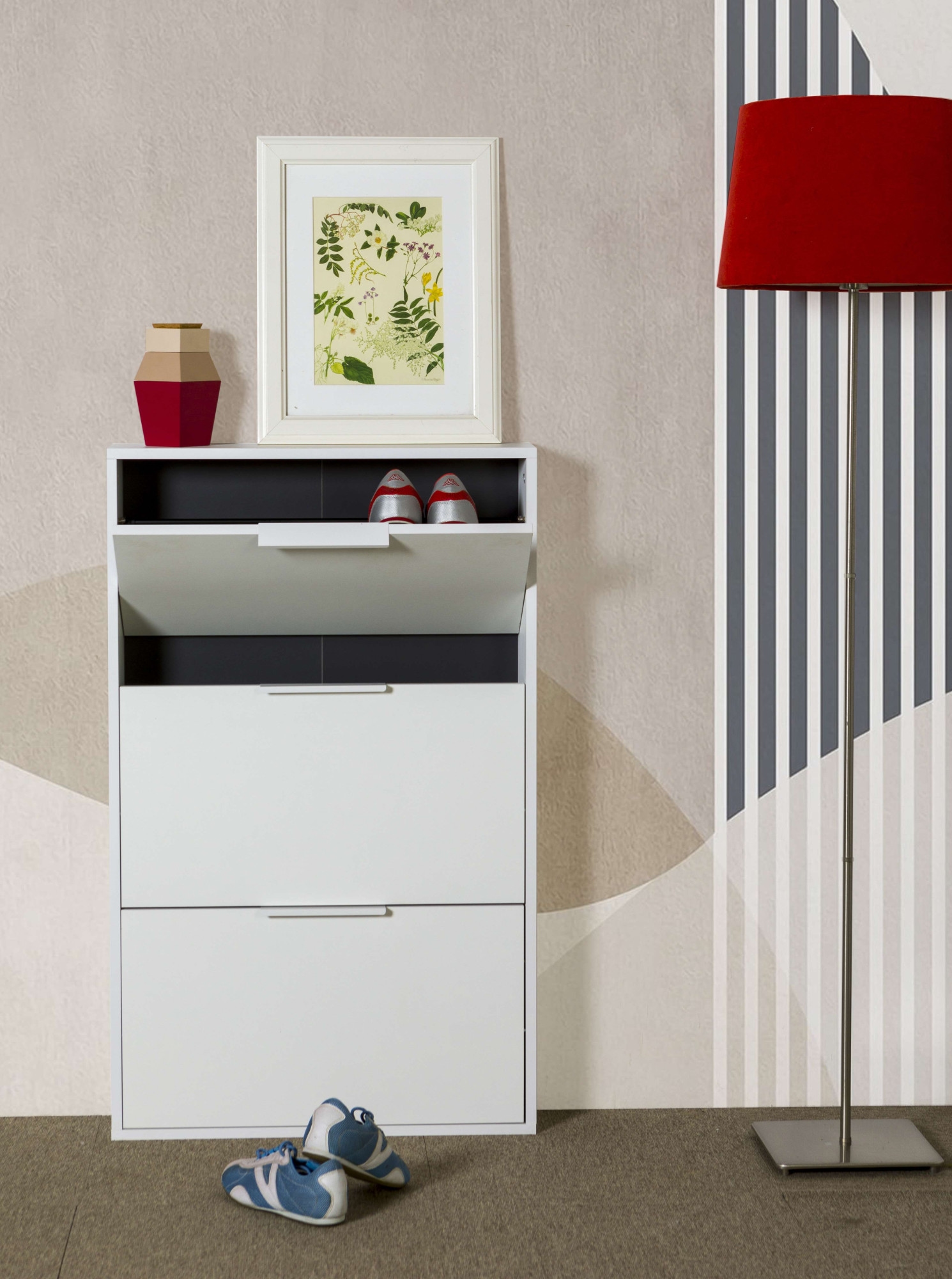 Composad Schuhschrank »Espresso,Schuhschrank, Schuhkipper, mit Klappen«, (1 St.), mit 3 Klappen, schmal