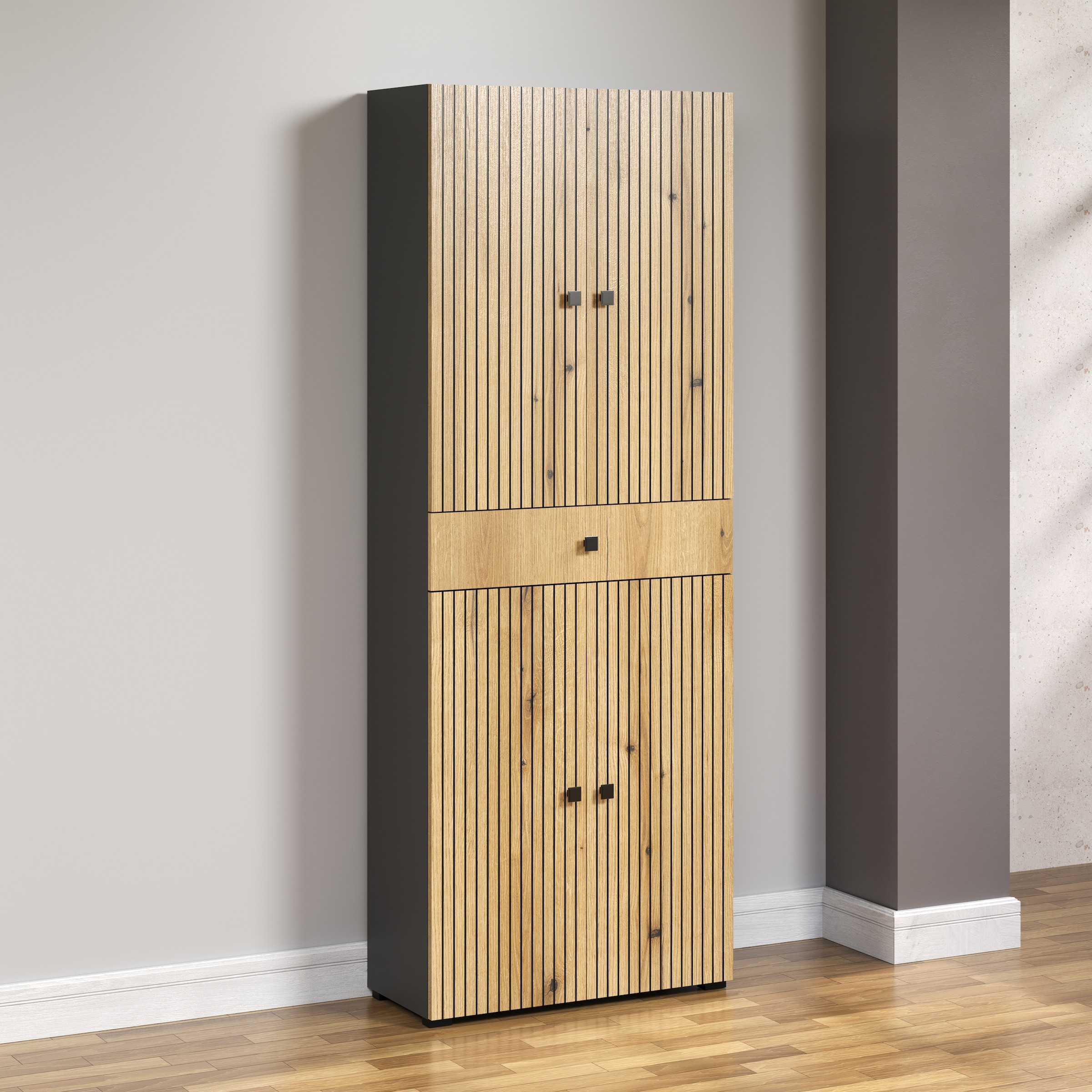 welltime Hochschrank »Amrum« Badezimmerschrank mit und ohne Schublade - (B/T/H) 40-70/31/186 cm