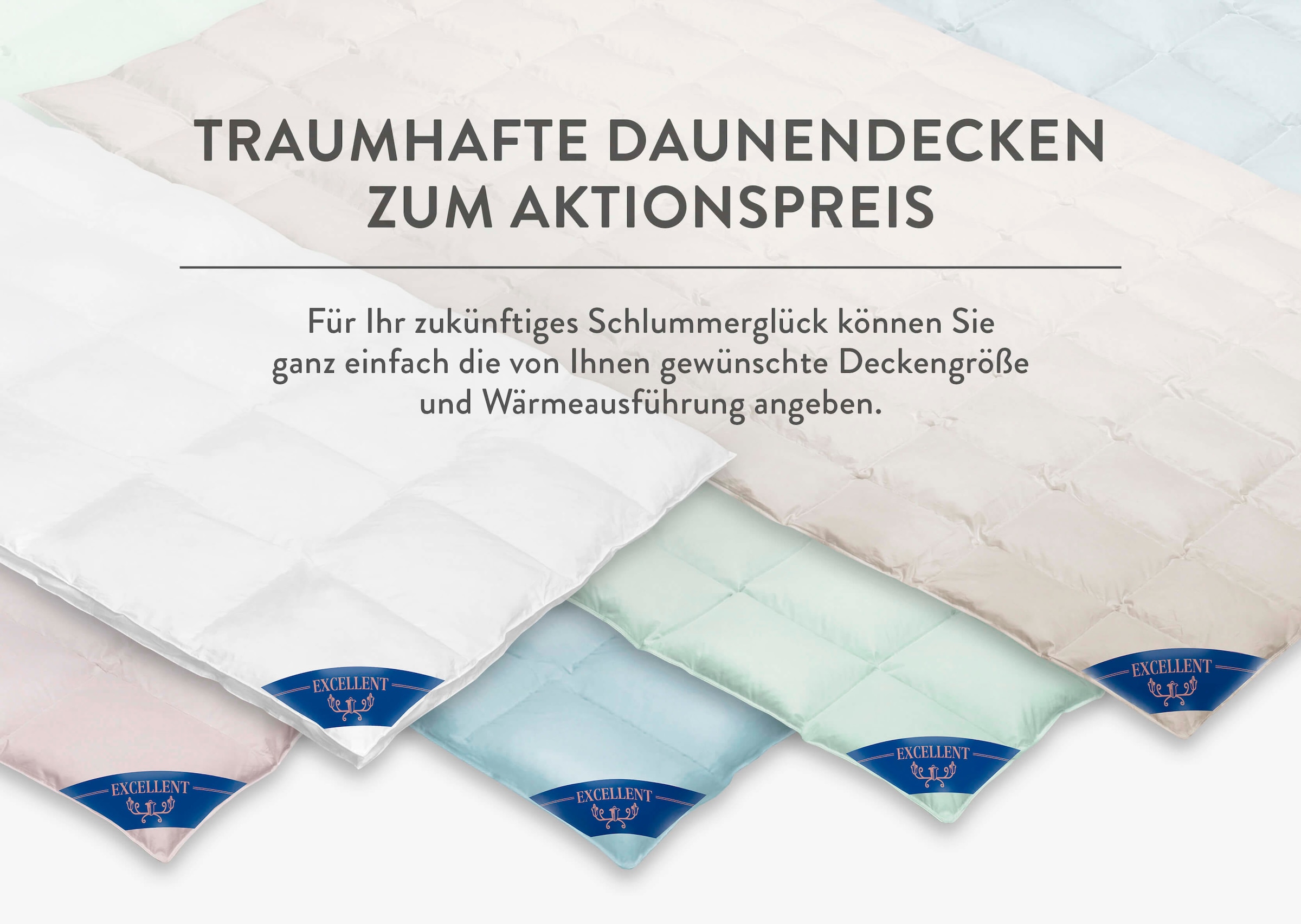 Excellent Daunenbettdecke »Überraschungsbox«, warm, Füllung 90% Daunen, 10% Federn, Bezug Baumwolle, (1 St.), absoluter Sonderpreis, wegen Lagerräumung, Solange der Vorrat reicht