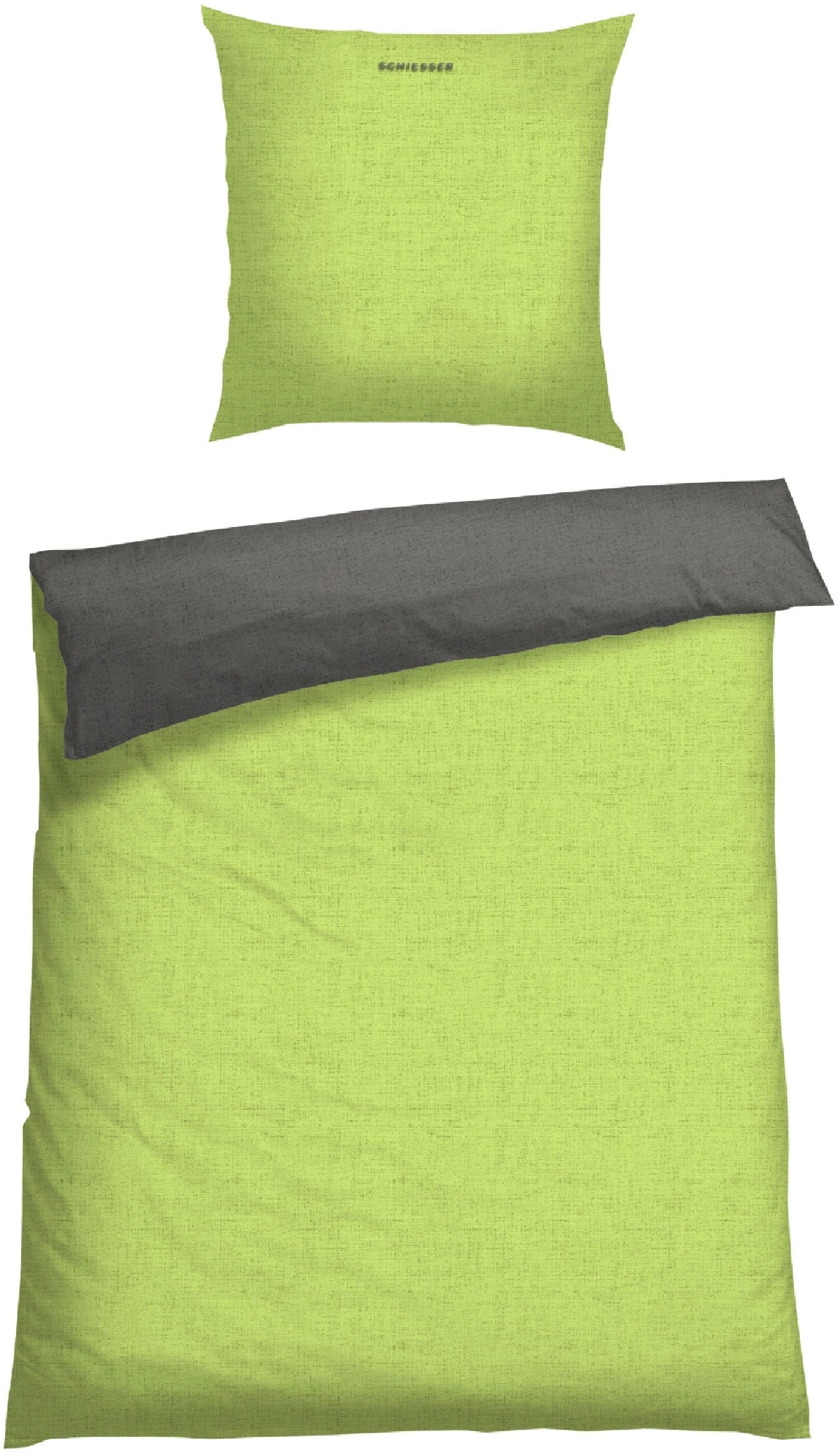 Schiesser Wendebettwäsche "Doubleface aus weicher Baumwolle mit edlem Melangeeffekt" 2 Stk. ab Größe 135x200 cm erhältlich, OEKO-TEX MADE IN GREEN