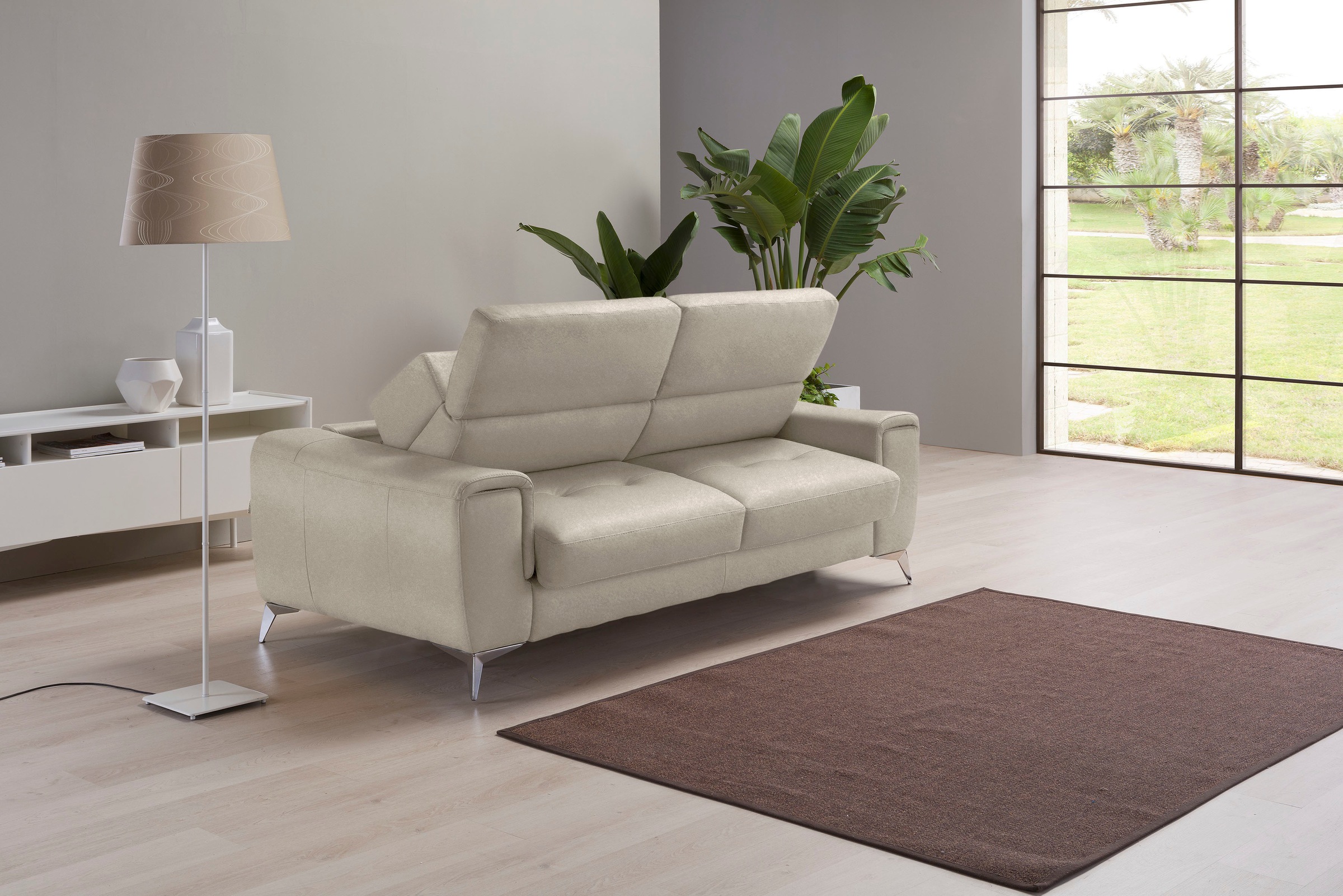 Egoitaliano Schlafsofa »Francine, Designsofa, Loungesofa mit Dauerschlaffunktion, Bettfunktion«, hochwertiger Metallbettrahmen & Matratze, Kopfteil manuell verstellbar