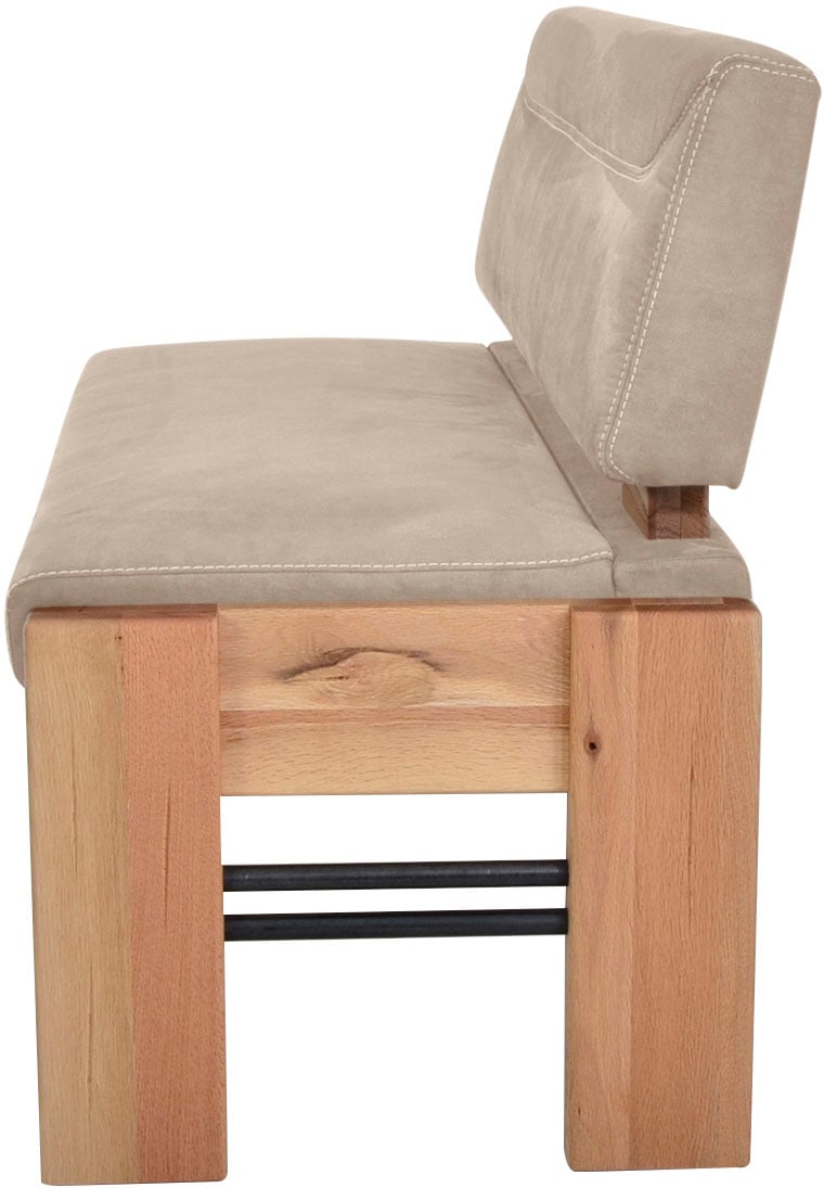 K+W Komfort & Wohnen Polsterbank gepolsterte Stauraumbank, Massivholz, in 2 Breiten 161cm oder 181cm