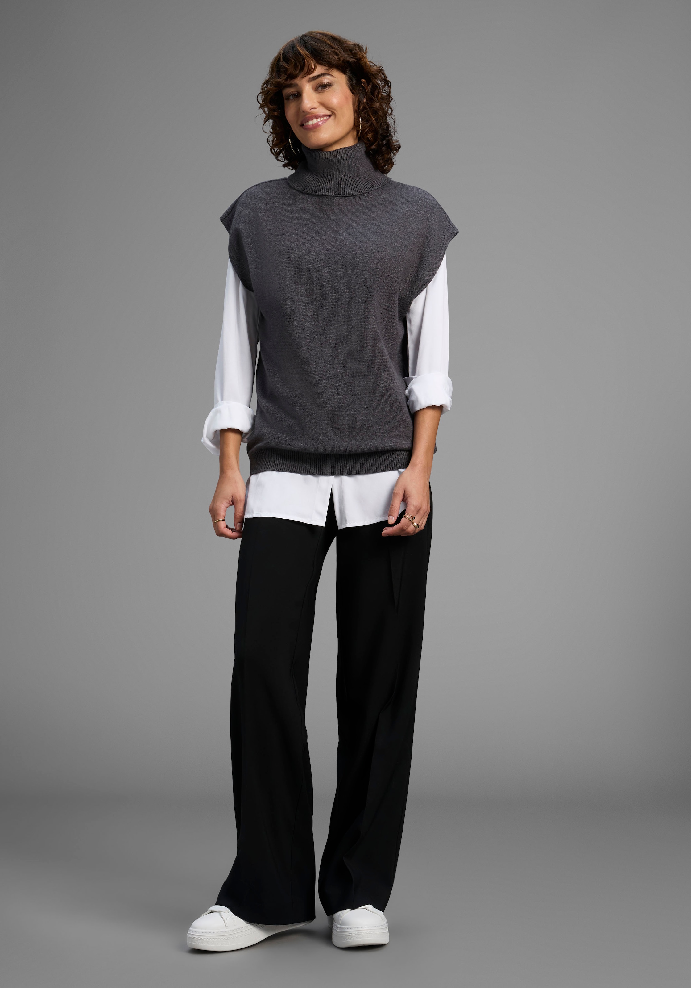Laura Scott Pullunder softer Übergangsstrick mit Rollkragen - NEUE KOLLEKTION