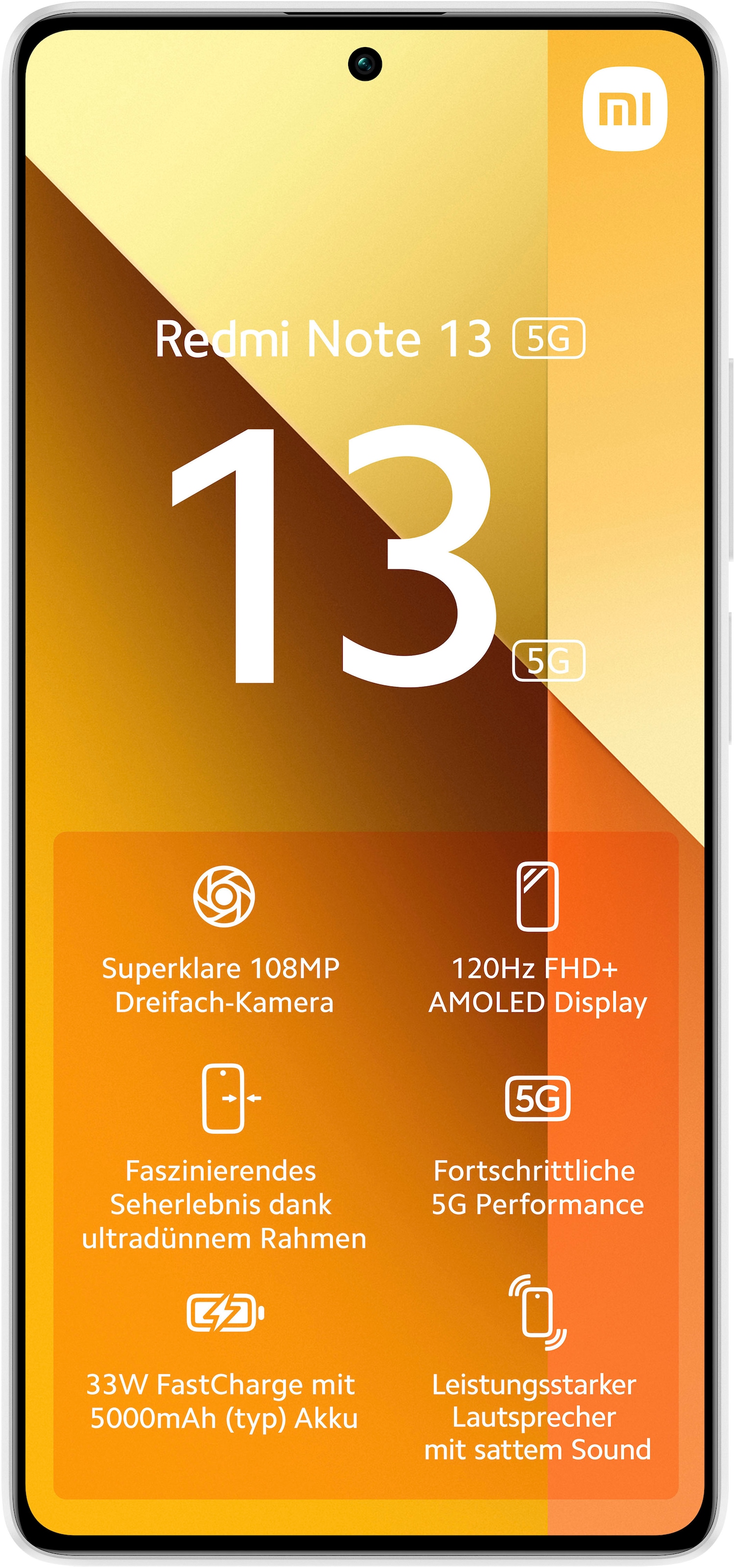Xiaomi Smartphone »Redmi Note 13 5G 256Gb«, Arctic White, 16,94 cm/6,67 Zoll, 256 GB Speicherplatz, 108 MP Kamera