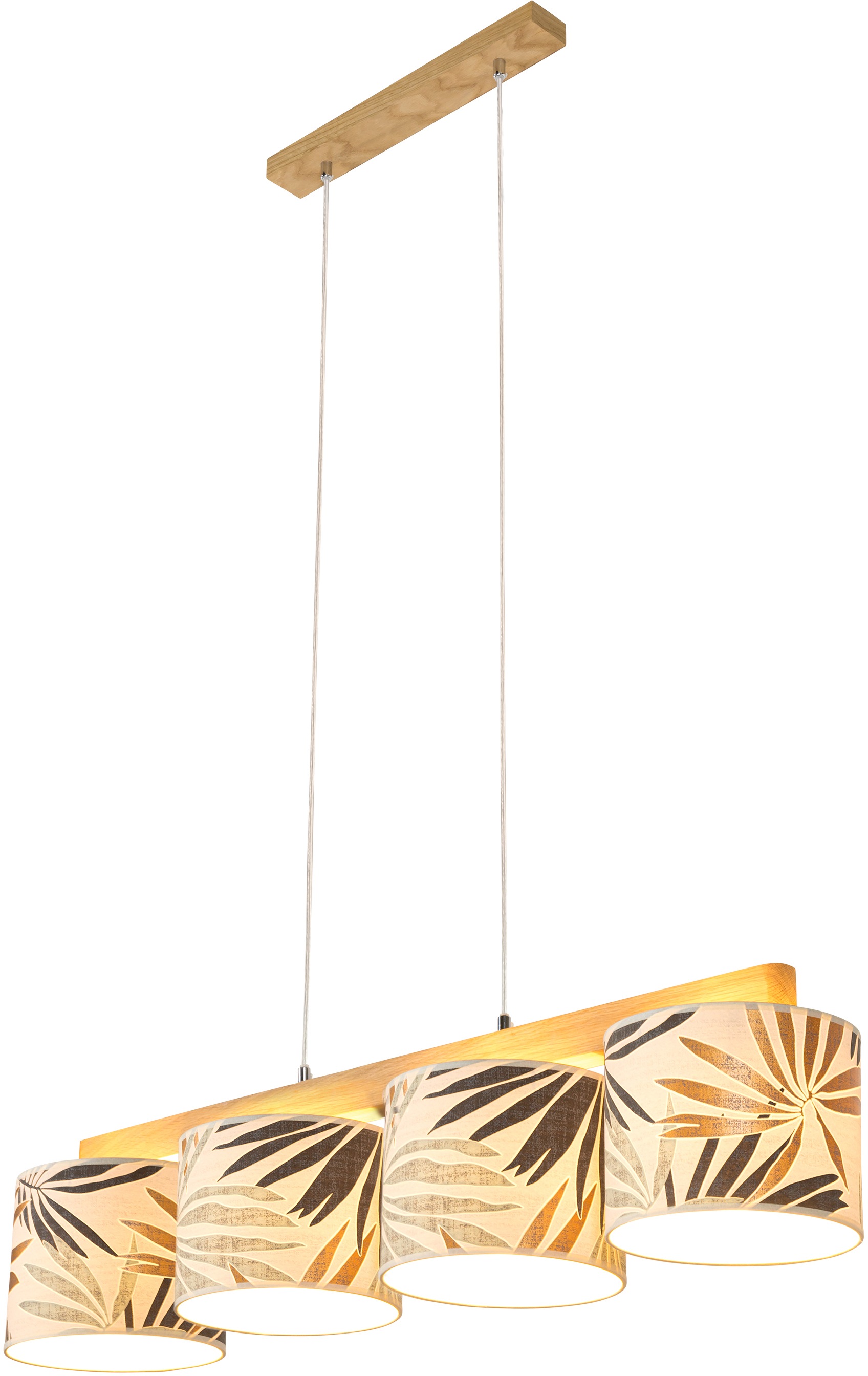 BRITOP LIGHTING Pendelleuchte »HOJA«, 4 flammig, Leuchtmittel E27 | ohne Leuchtmittel, Hängeleuchte, Aus edlem Eichenholz, Kürzbar
