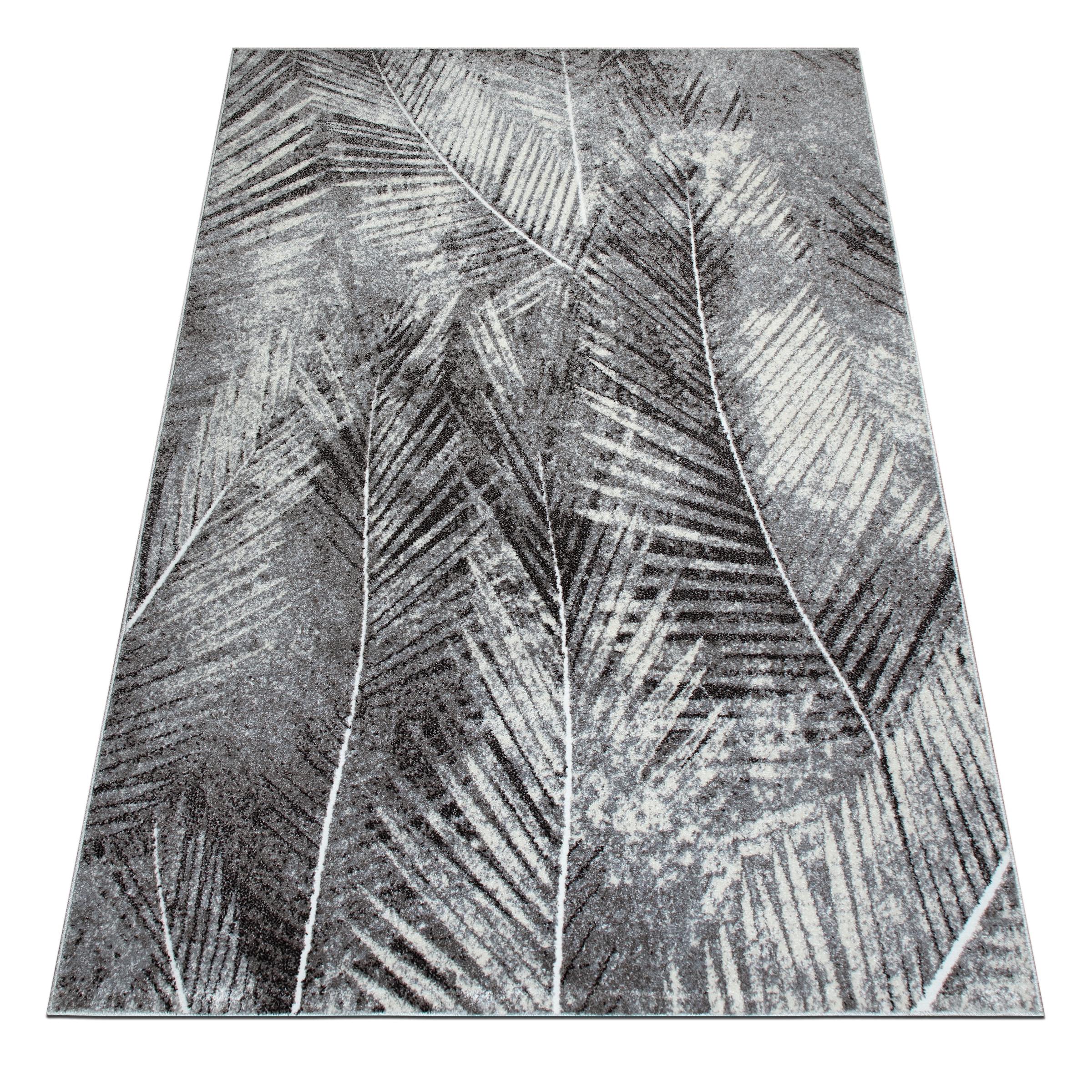 OTTO home Teppich »Kiliv, modernes Blatt Design« rechteckig 9 mm Höhe mit besonders weichem Flor, Kurzflor,