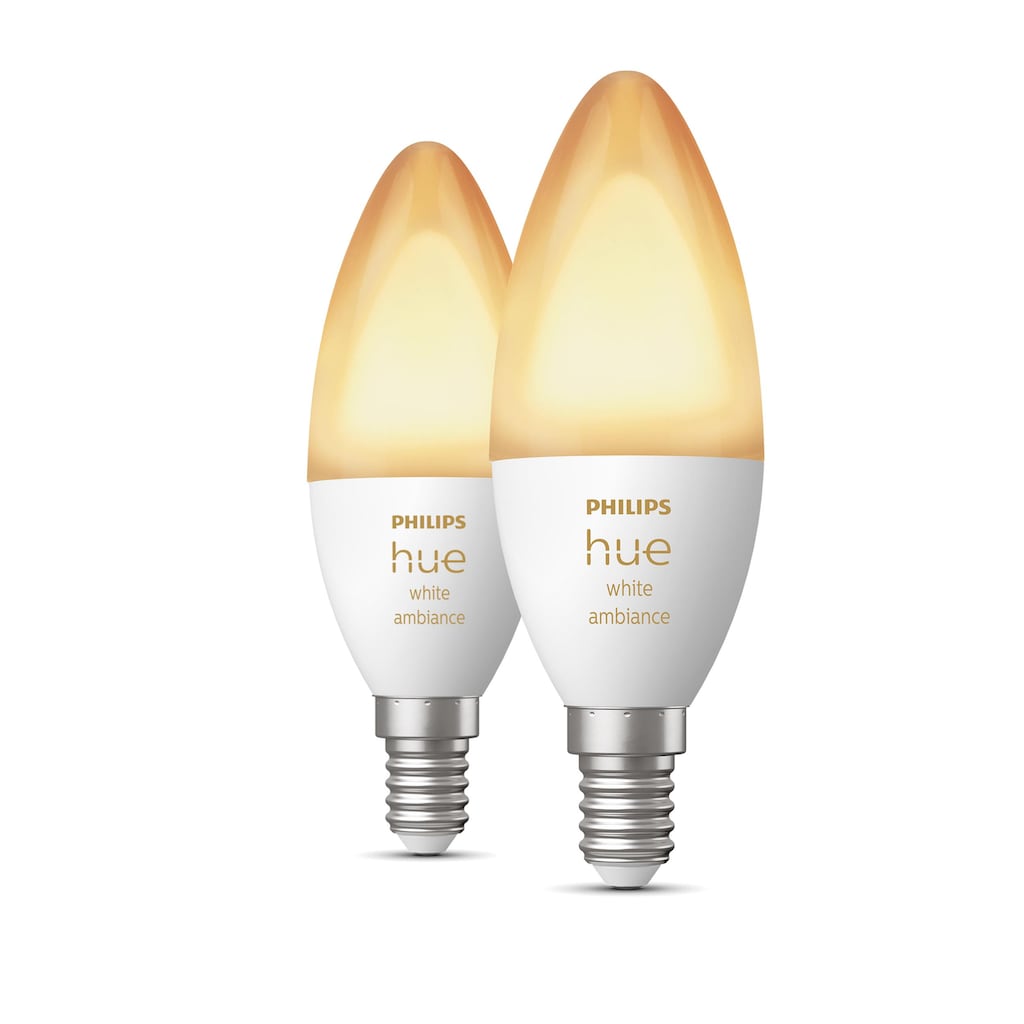 Philips Hue Smarte LED-Leuchte »White Amb. E14 Kerze Doppelpack 2x470«