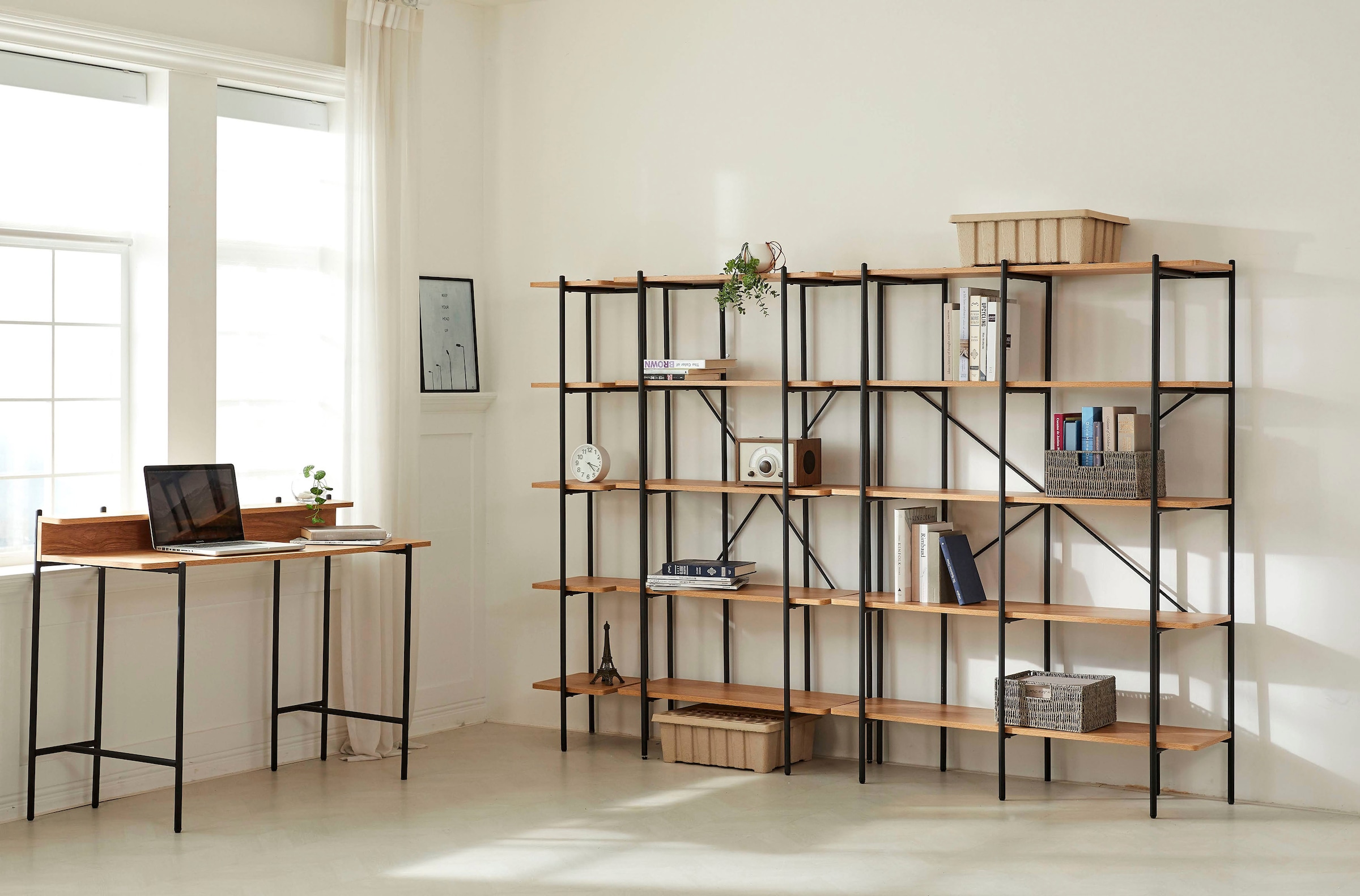 INOSIGN Schreibtisch »Knur«, Arbeitsplatte Akazie Dekor, geeignet für das Home office, Laptoptisch