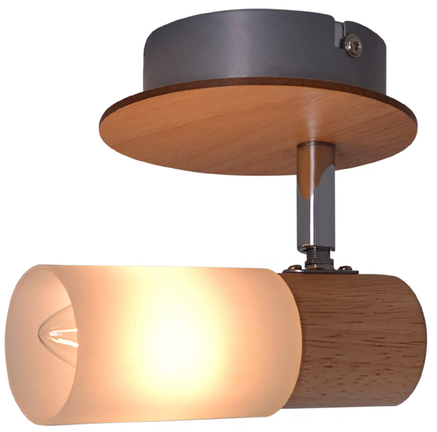 näve Deckenspot »Todtnau«, 1 flammig, Leuchtmittel E14 | ohne Leuchtmittel, Holzart Gummibaum, Spots flexibel verstellbar, E14 max 5W, weiß/natur
