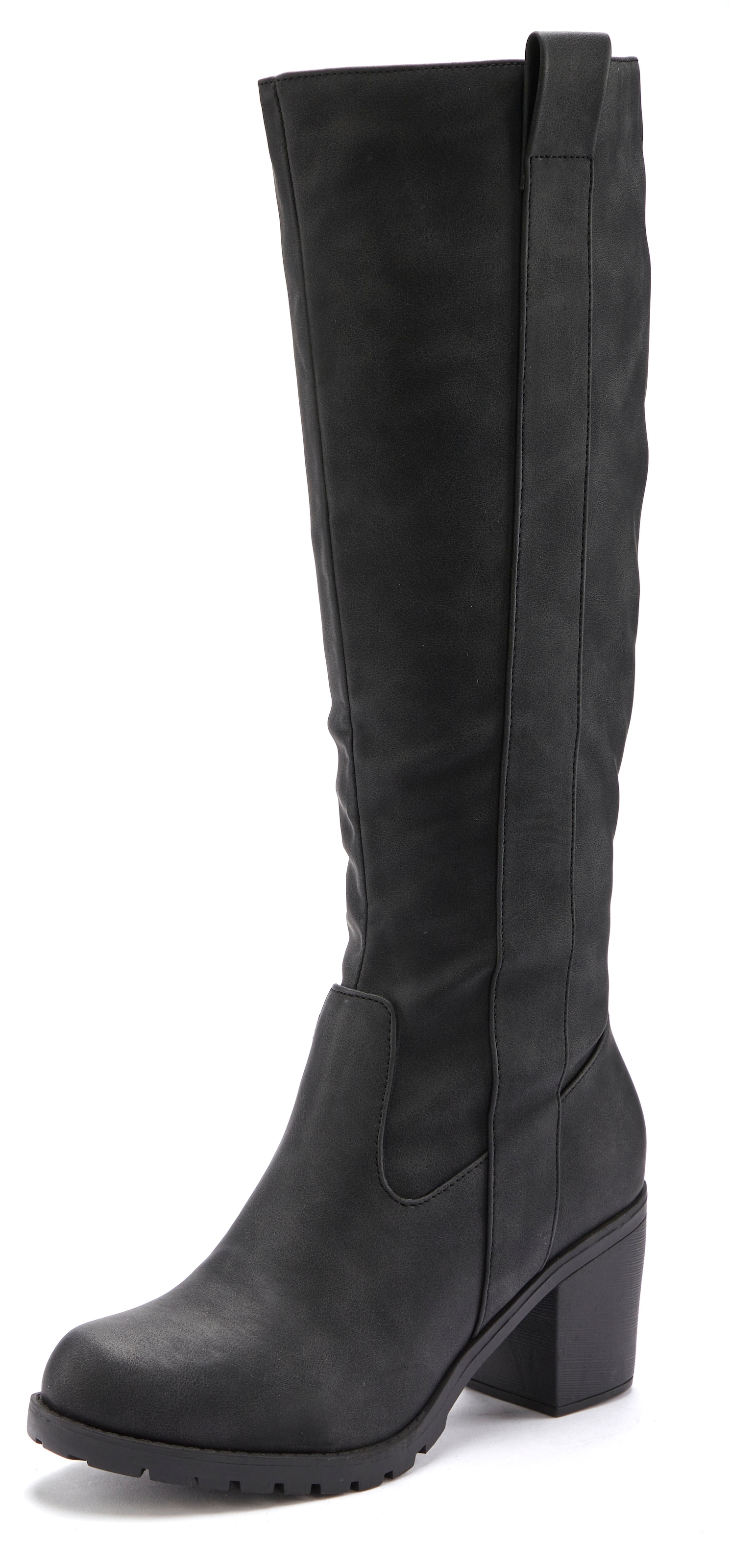 Weitschaftstiefel, Stiefel, Stiefelette, langer Stiefel, Blockabsatz, Cowboy Stil VEGAN