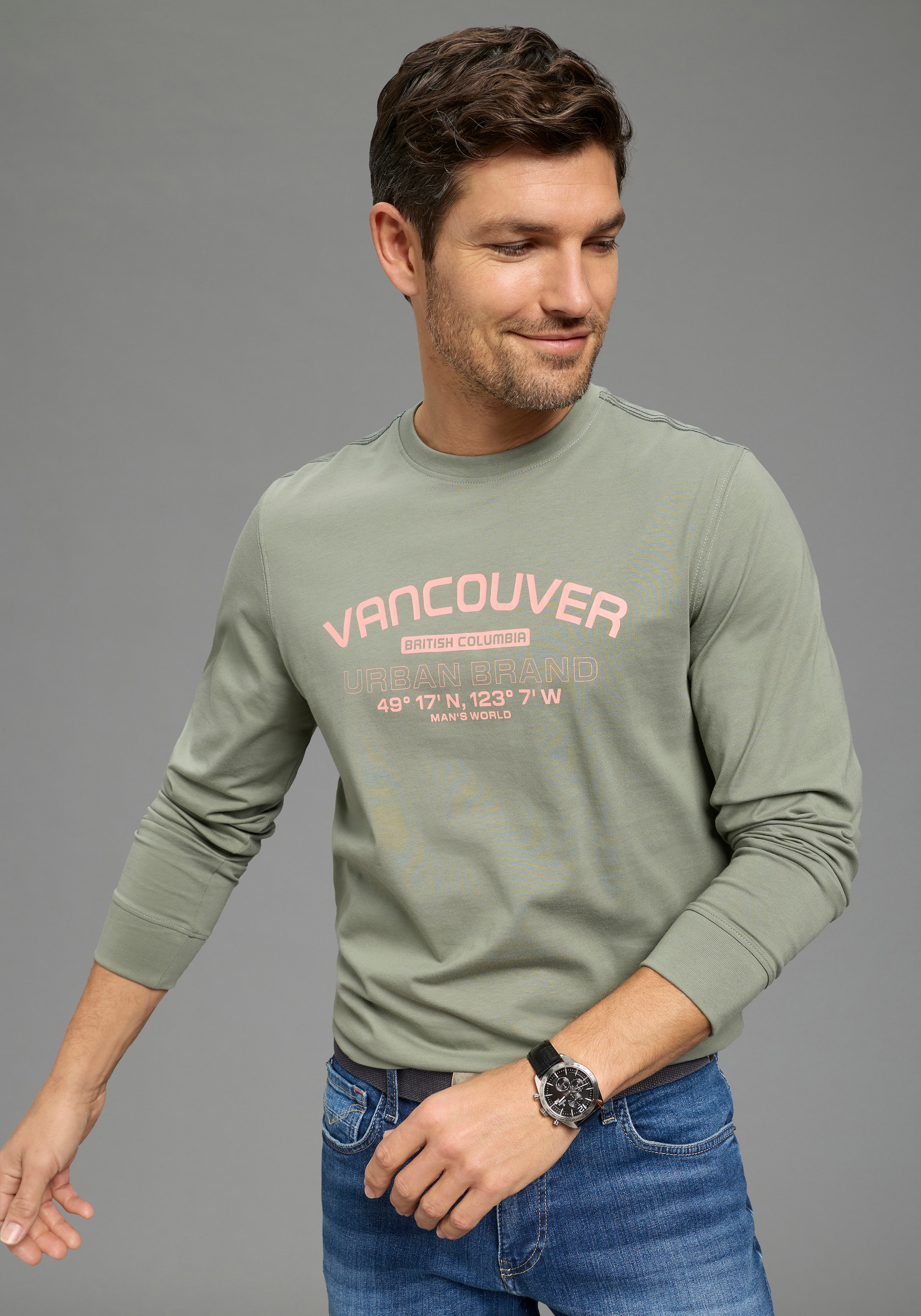 Man's World Langarmshirt »Neue Kollektion!« casual Stil, Langarm, schmale Passform