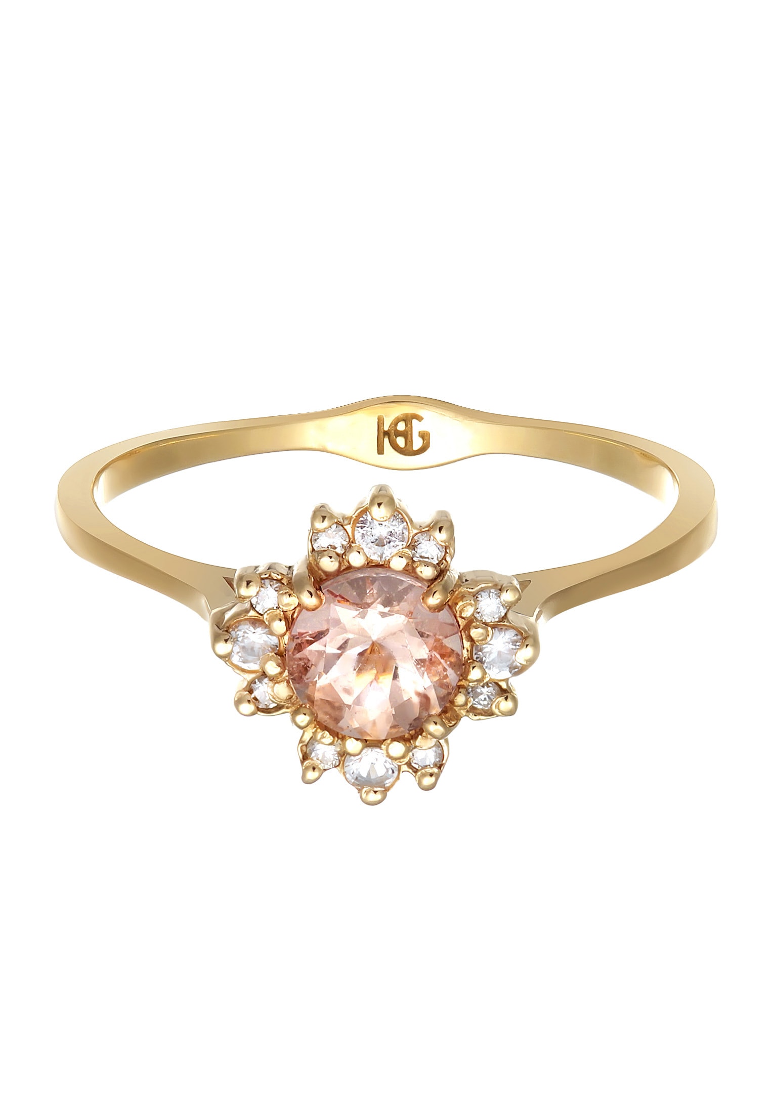 HAZE & GLORY Verlobungsring »Ring Diamant Morganit Verlobungsring 375 Gelbgold«