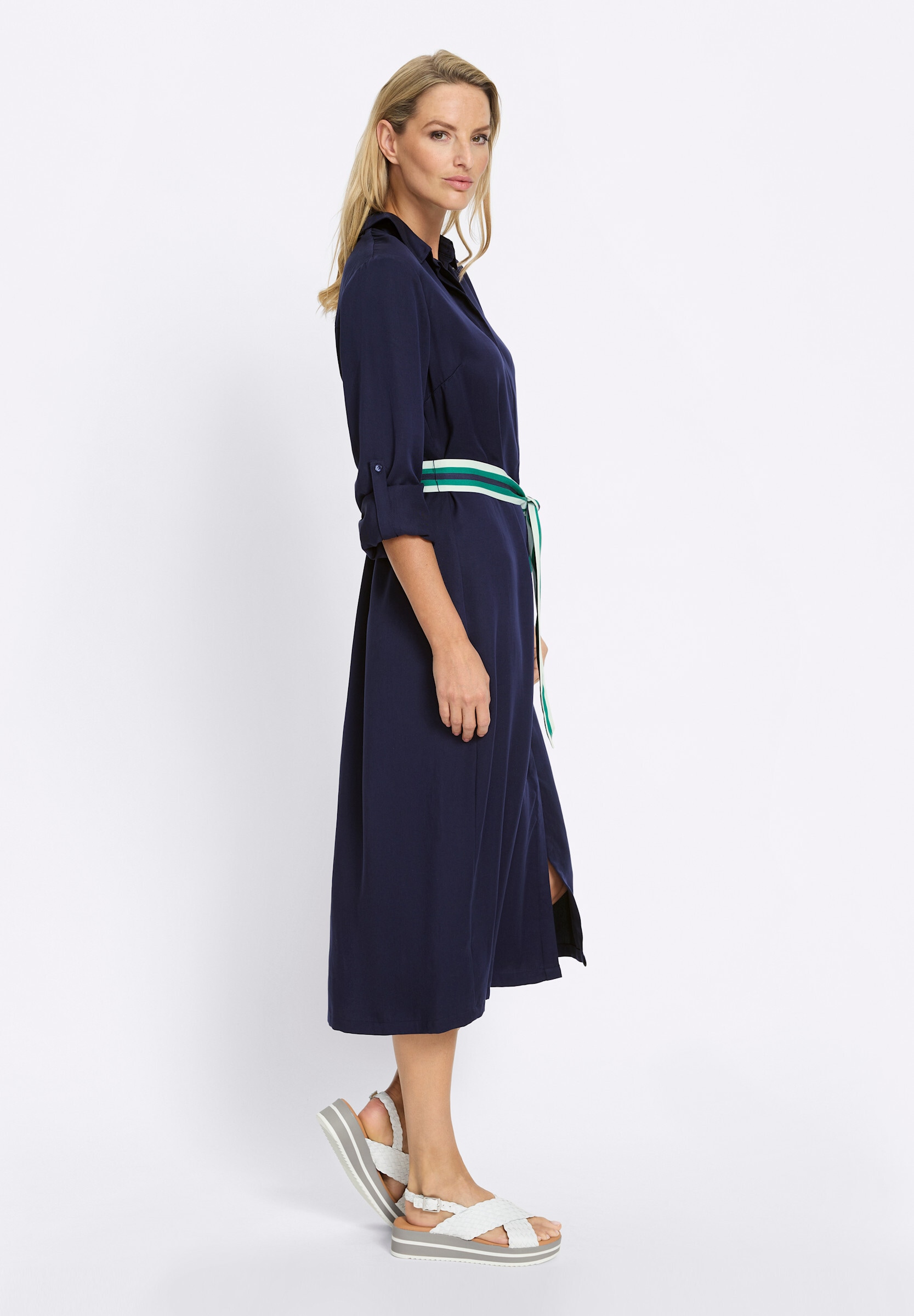 heine Hemdblusenkleid »Lyocell-Kleid Hemdblusenkleid inklusive Bindegürtel« Ohne Taschen