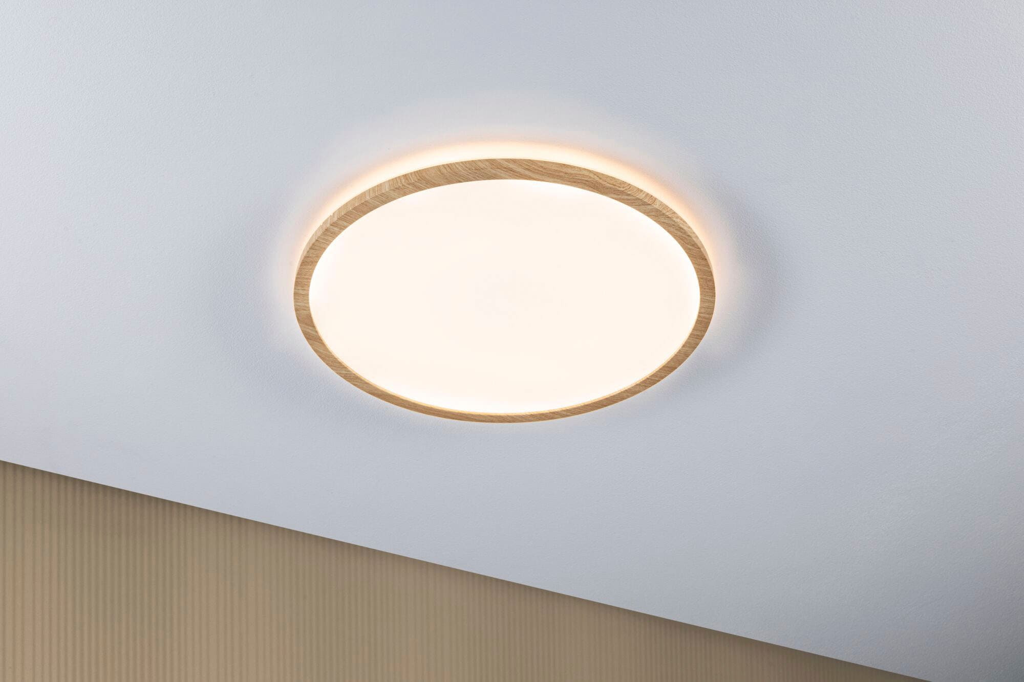 Paulmann LED Panel »Atria Shine 22W 3000K 420mm Eiche Kunststoff IP44«, 1 flammig, Hintergrundbeleuchtung