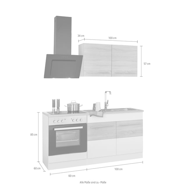 Küchenzeile MÖBEL HELD Raten Breite cm 160 mit »Trient«, kaufen E-Geräten, auf