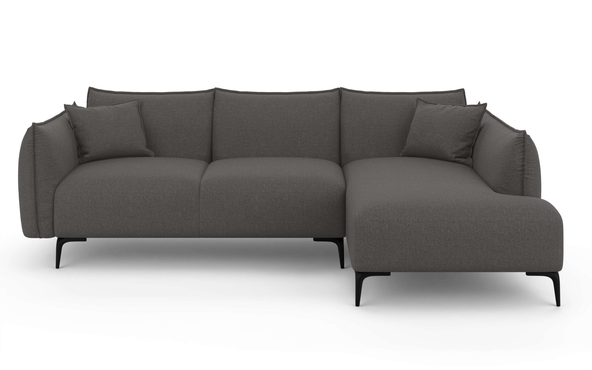 LeGer Home by Lena Gercke Ecksofa »Adelita mit Ottomane links oder rechts bestellbar, B/H/T 270/97/168«, L-Form mit Wellenunterfederung, enthält 2 Zierkissen