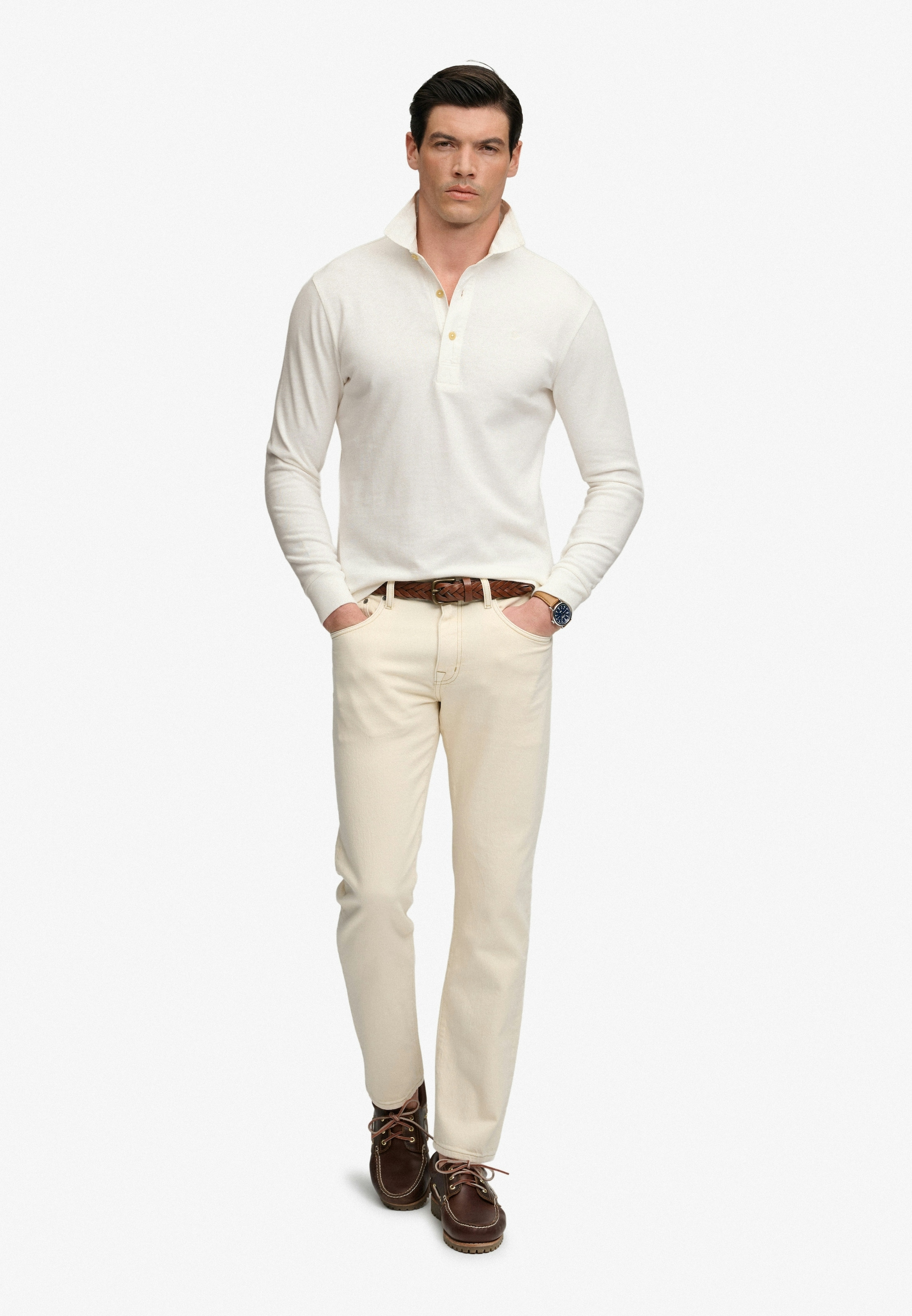 Superdry Langarm-Poloshirt »CLASSIC RUGBY TOP« aus Baumwolle und Single Jersey, Relaxed Fit, mit kurzer Knopfleiste