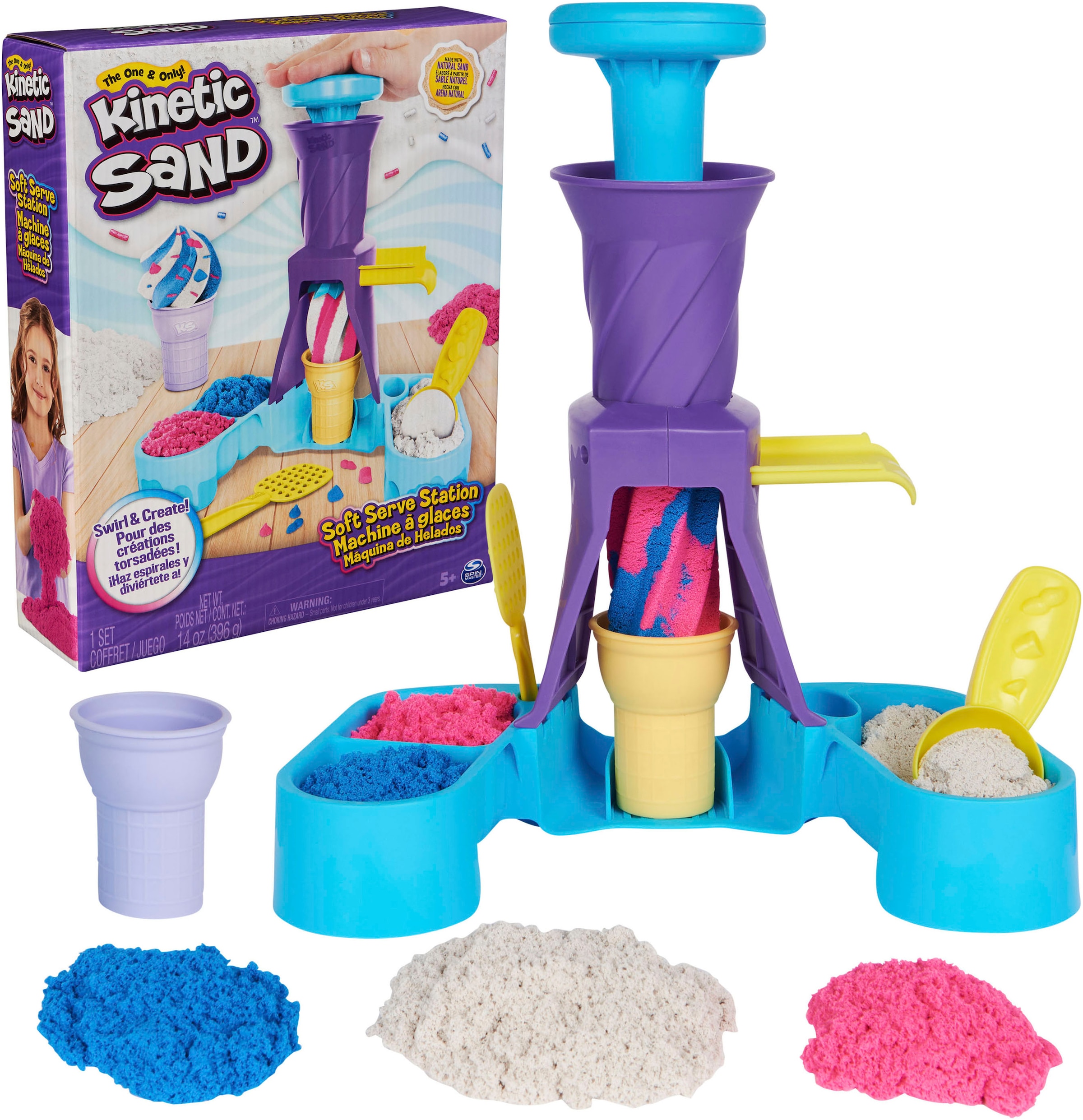 Kreativset »Kinetic Sand - Soft Serve Ice Cream Station 397g«