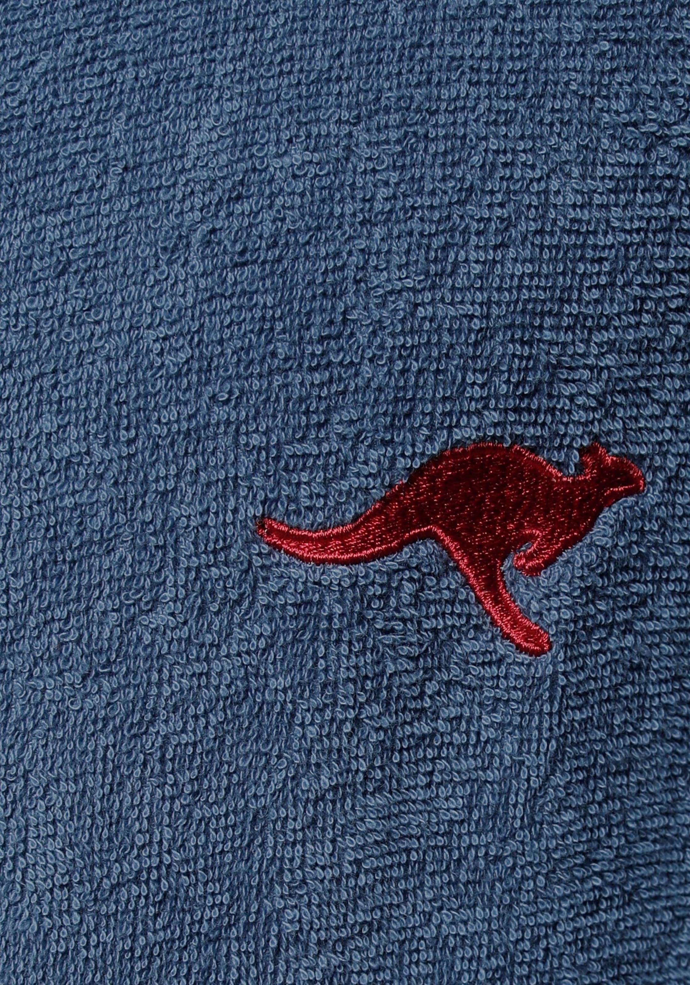 KangaROOS Unisex-Bademantel »Luke, ideal für Sauna & Spa, Hotelbademantel, Morgenmantel«, (1 St.), für Damen & Herren, Bademantel mit Kapuze & Logostickerei,S-2XL