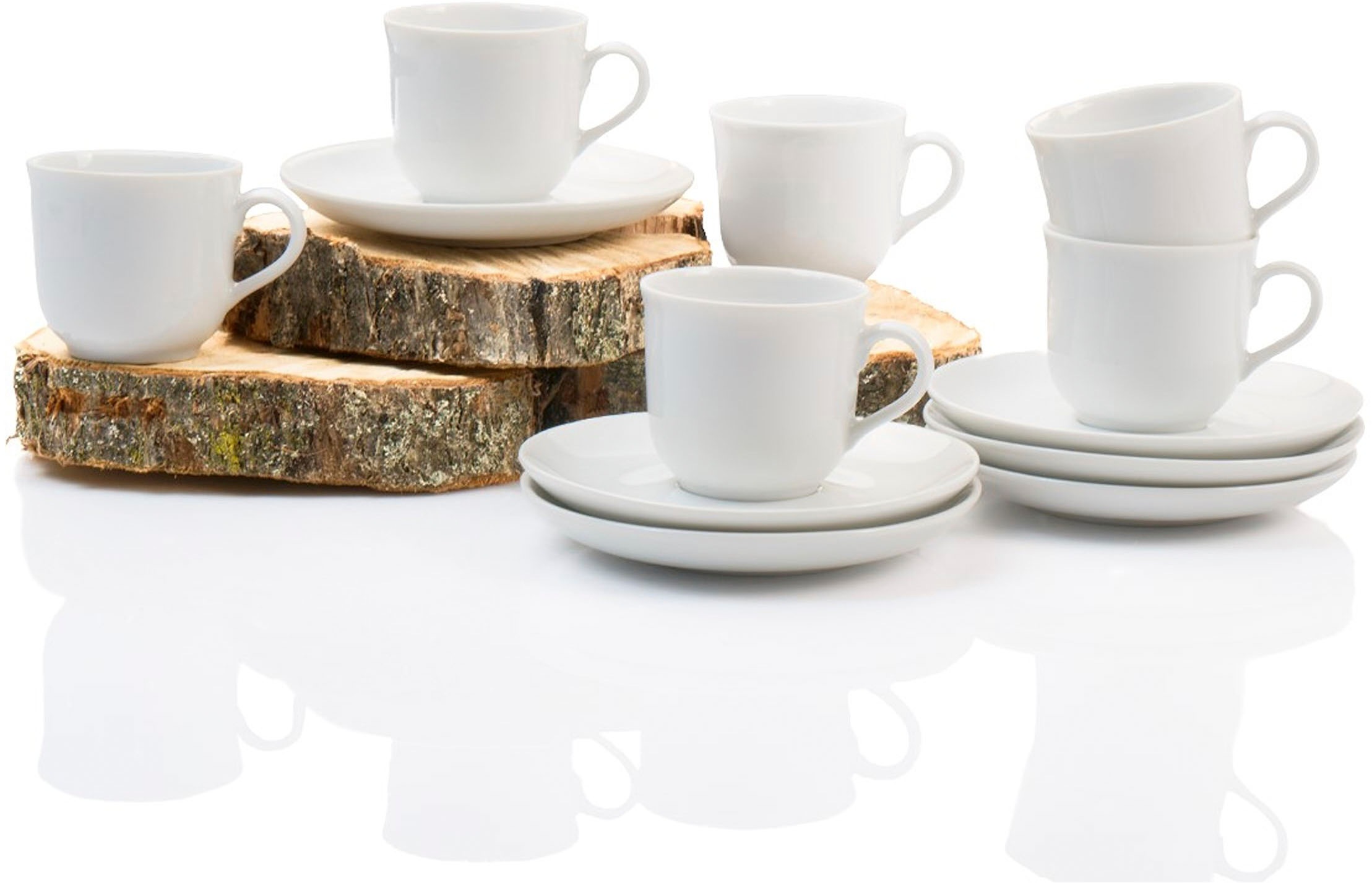 Retsch Arzberg Espressotasse »Bianca« 6 Tassen, 6 Untertassen