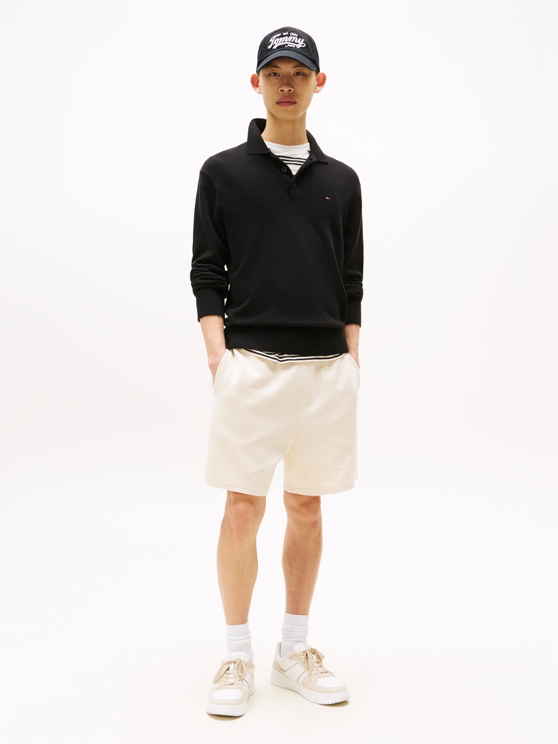 Tommy Jeans Polokragenpullover »TJM SLIM ESSENTIAL POLO SWEATER« mit Logostickerei