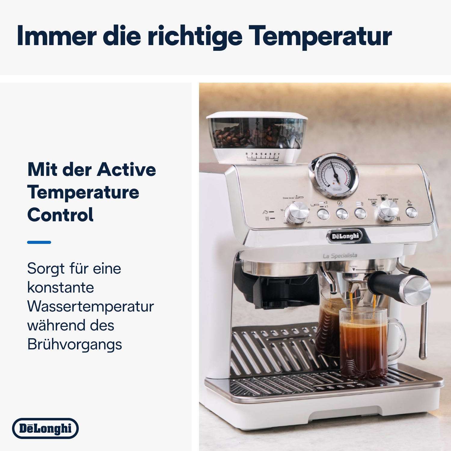 De'Longhi Espressomaschine »LA SPECIALISTA EC9155.W« 8 Mahlgrade, 3 Temperaturen, Milchschaumdüse & Tamping Hilfe