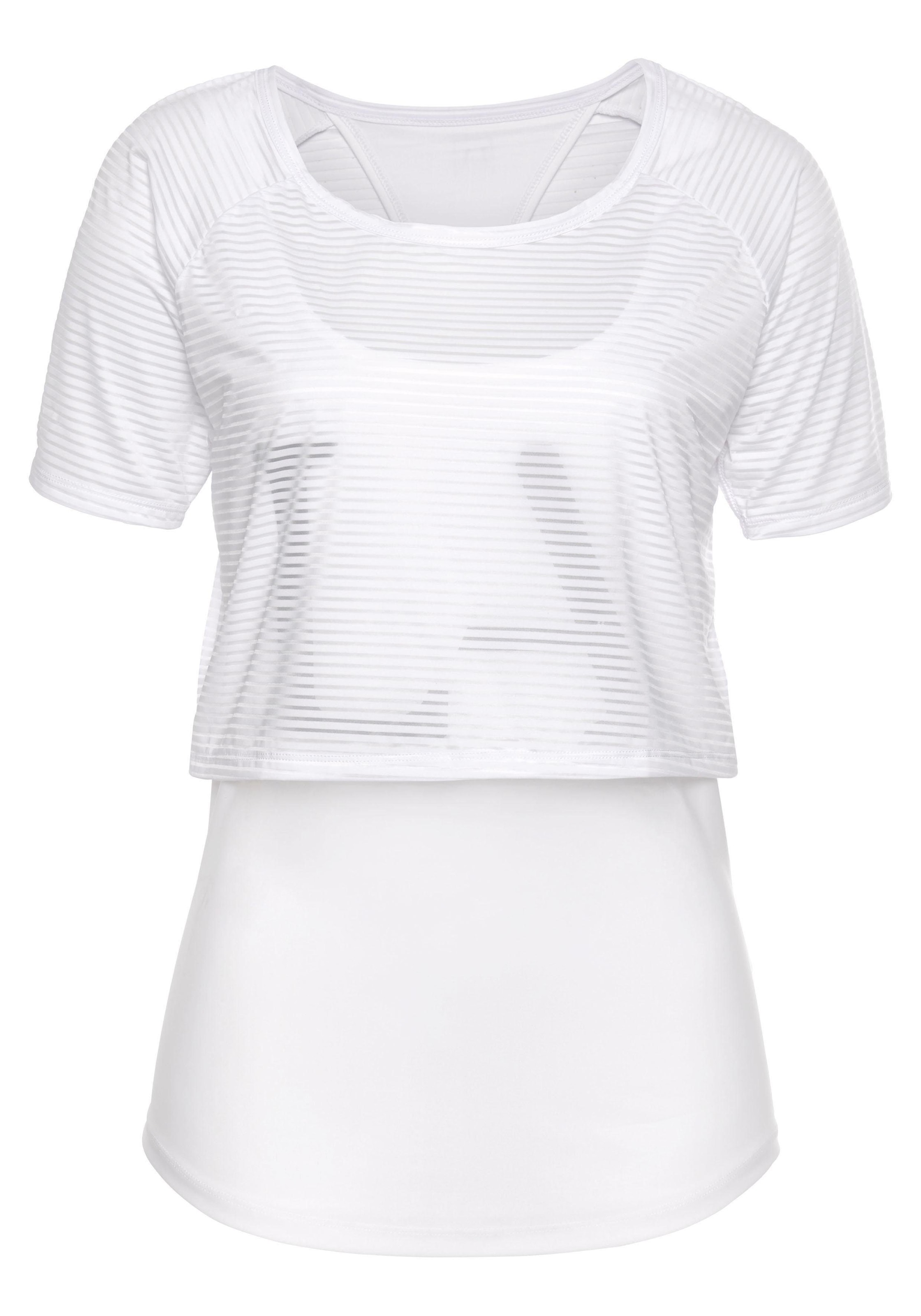 LASCANA ACTIVE Funktionsshirt »Digital Mauve«, 2 in 1 T-Shirt im  Layer-Design bei ♕ | Funktionsshirts