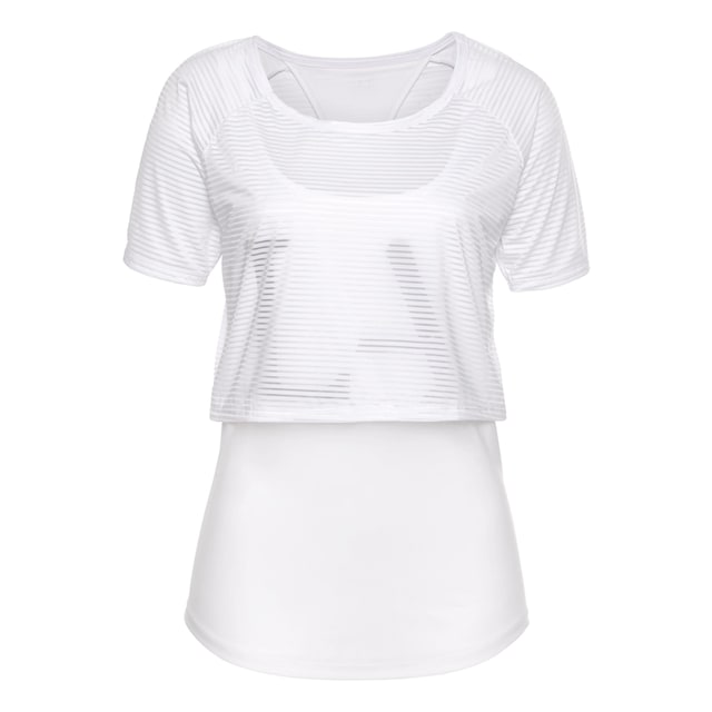 LASCANA ACTIVE Funktionsshirt »Digital Mauve«, 2 in 1 T-Shirt im  Layer-Design bei ♕