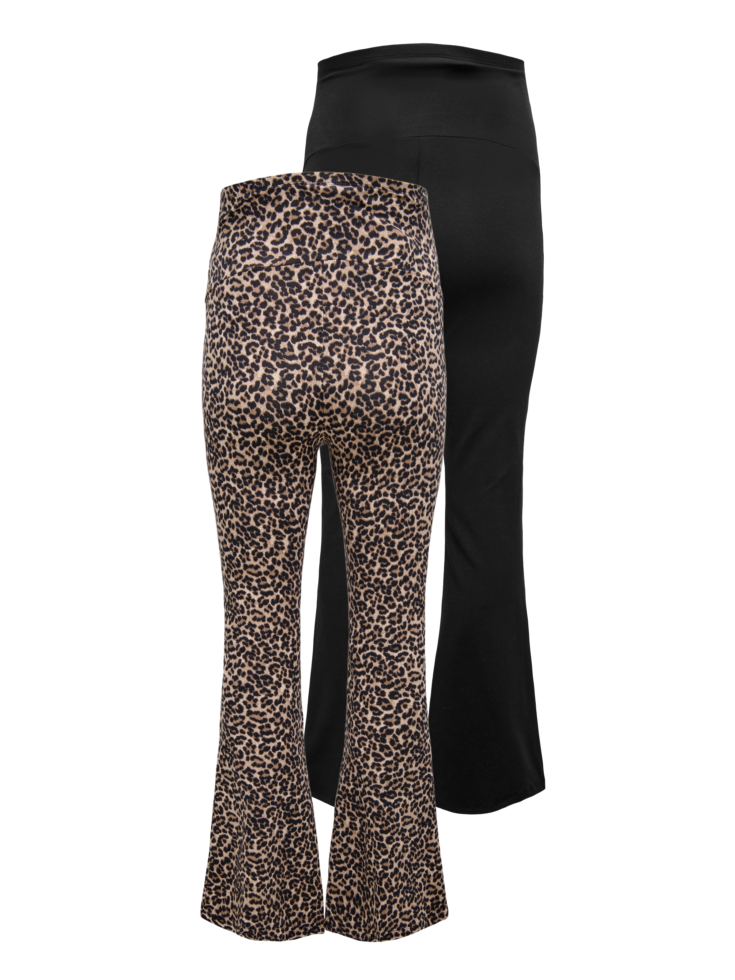 ONLY MATERNITY Umstandsleggings »OLMLOVELY LEO FLARED PANT 2-PACK NOOS«, (Packung, 2 tlg.)