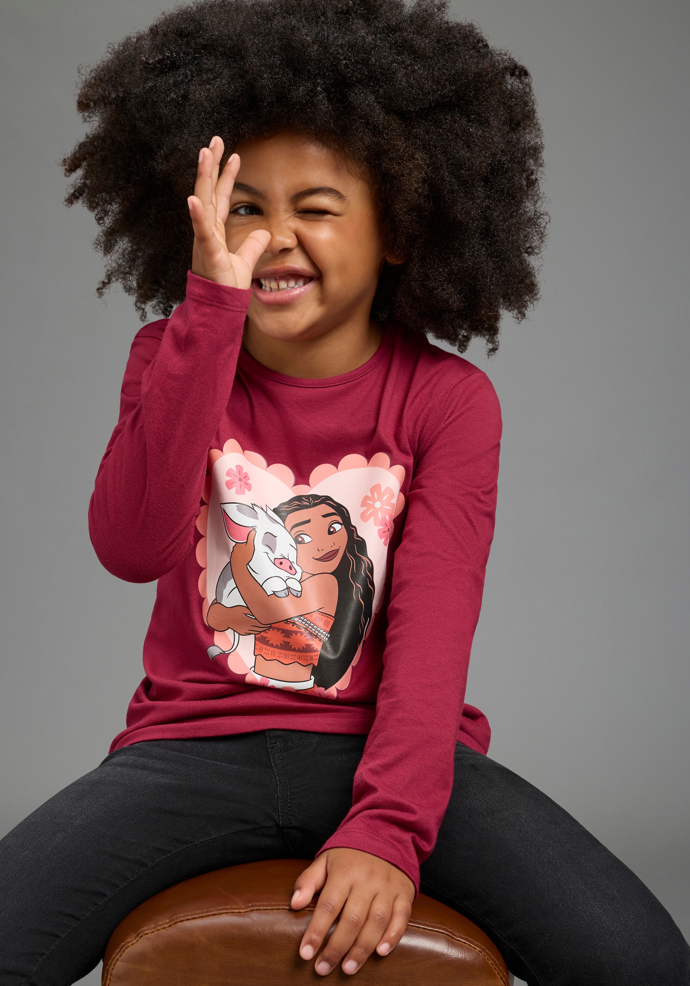 KIDSWORLD Langarmshirt »VIANA Shirt, Disney« Langarm, hüftlange Basic-Passform, bedruckte Optik