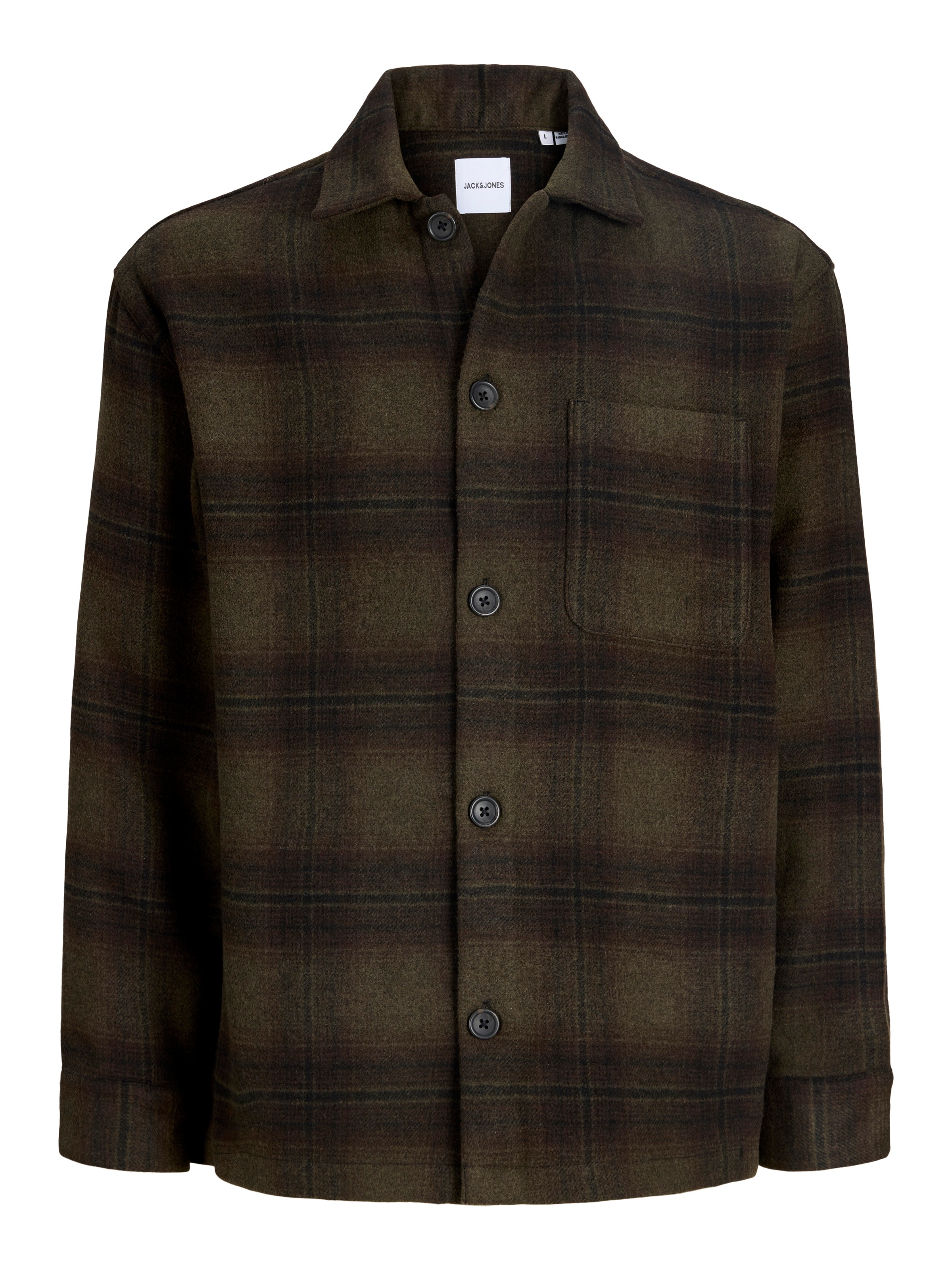 Jack & Jones PlusSize Langarmhemd »JJESOHO OLLIE OVERSHIRT LS SN PLS« Materialmix, regular fit