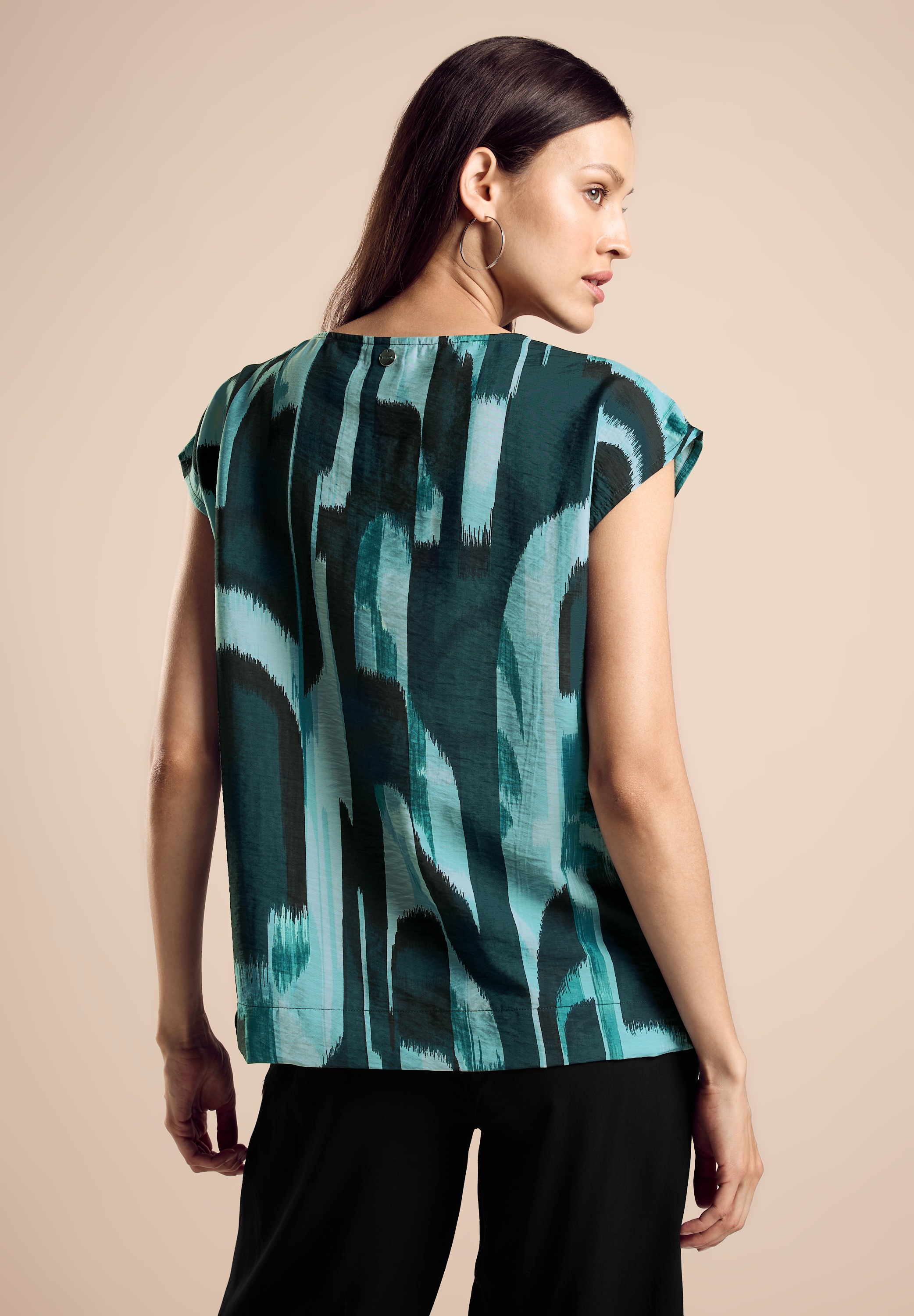 STREET ONE Kurzarmbluse mit Allover-Druck