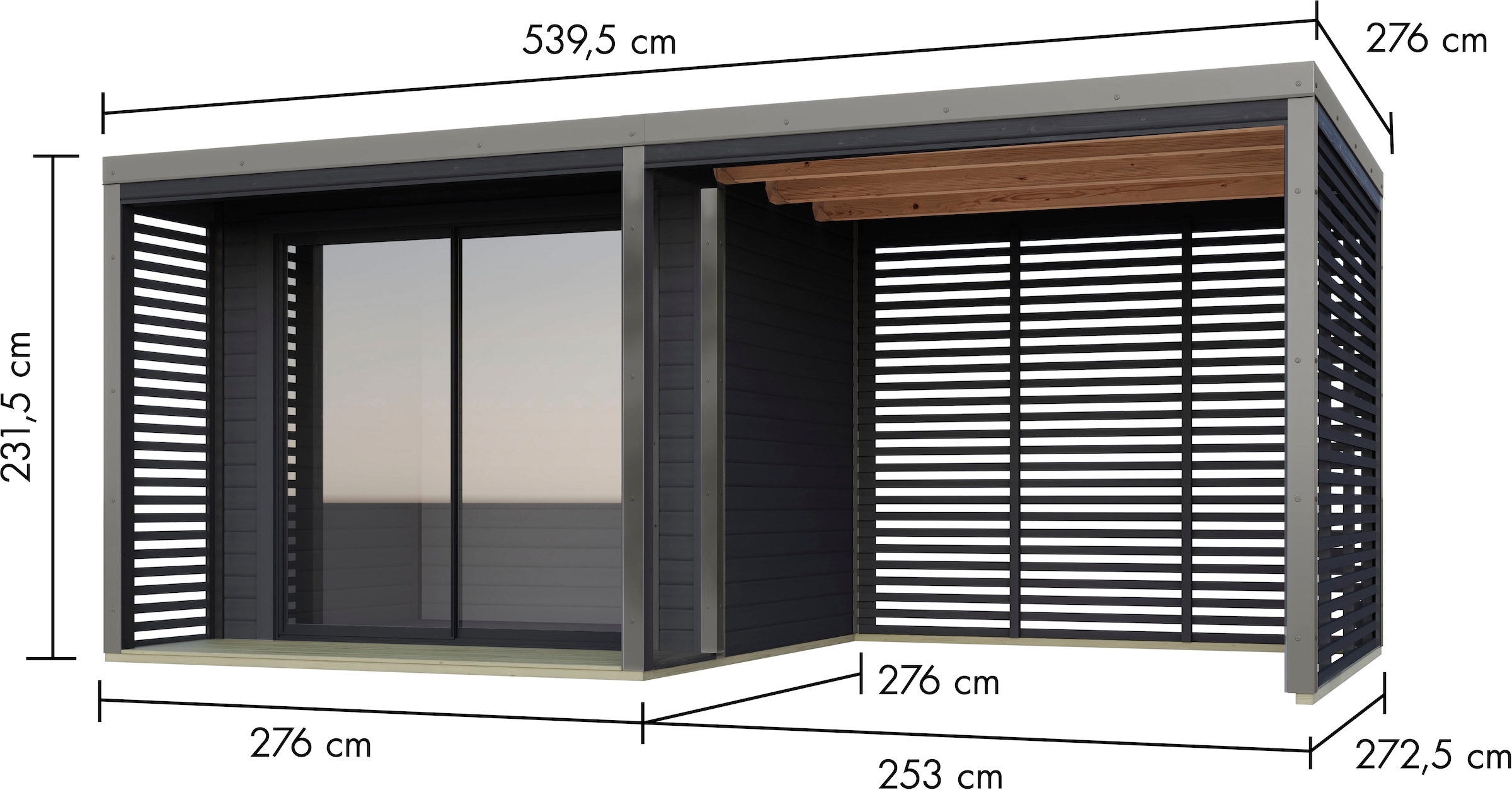 Karibu Gartenhaus »Saturino SET« inkl. Massivholzfußboden