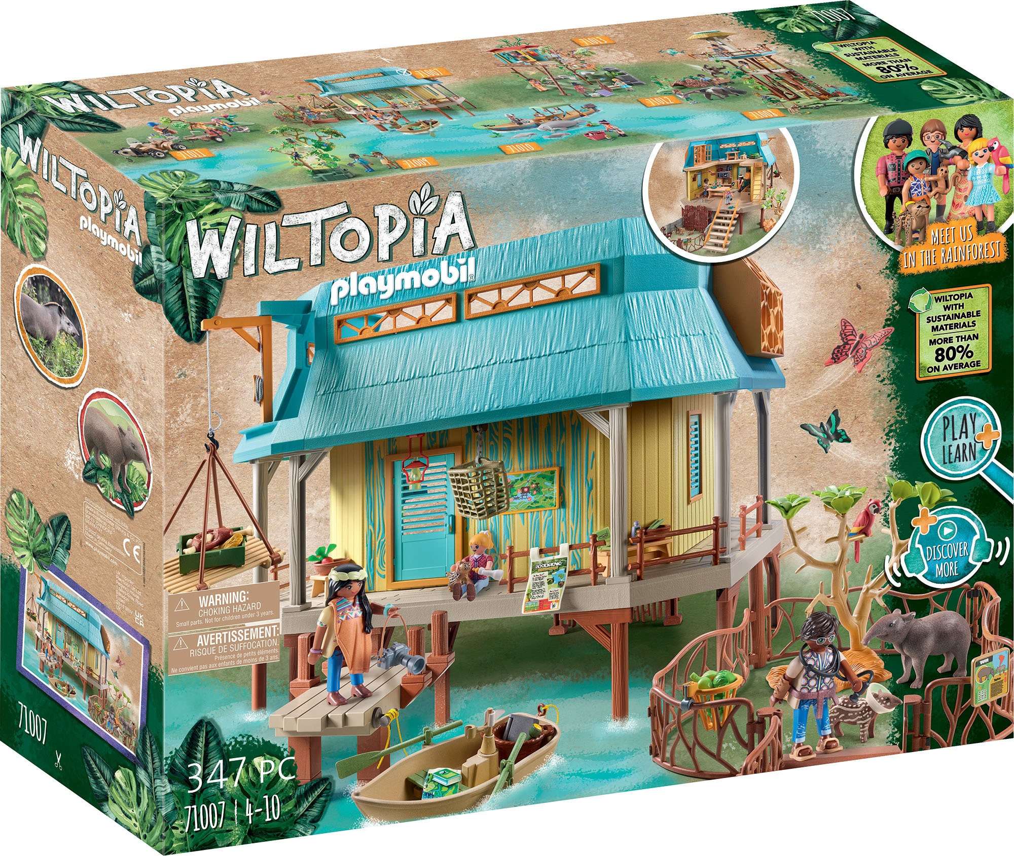 Playmobil® Konstruktions-Spielset »Wiltopia - Tierpflegestation (71007), Wiltopia«, (347 St.), teilweise aus recyceltem Material; Made in Europe