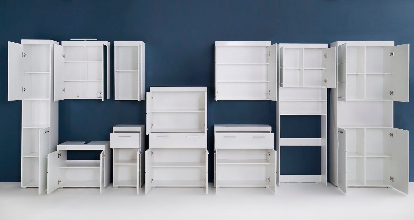 welltime Hochschrank »Avena« Badschrank mit 2 Türen & 1 Fach - (B/T/H) 37/31/190 cm