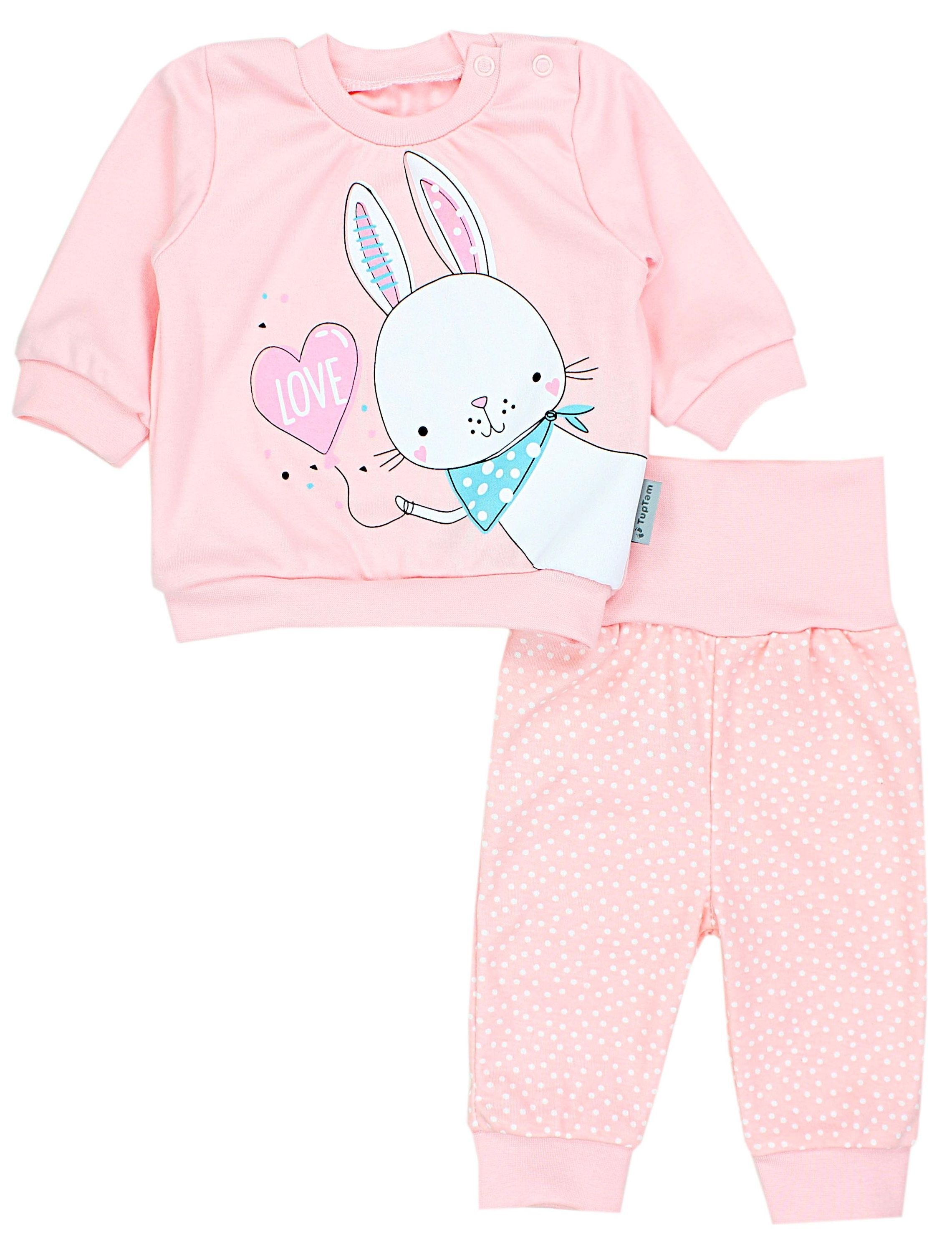 TupTam Langarmshirt »Set Baby Mädchen Langarmshirt Babyhose Outfit 2teilig«