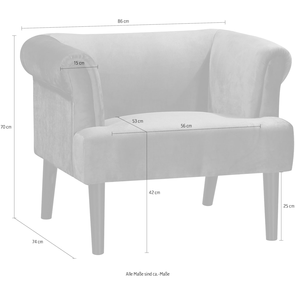 ATLANTIC home collection Sessel »Charlie«, Loungesessel mit Wellenunterfederung