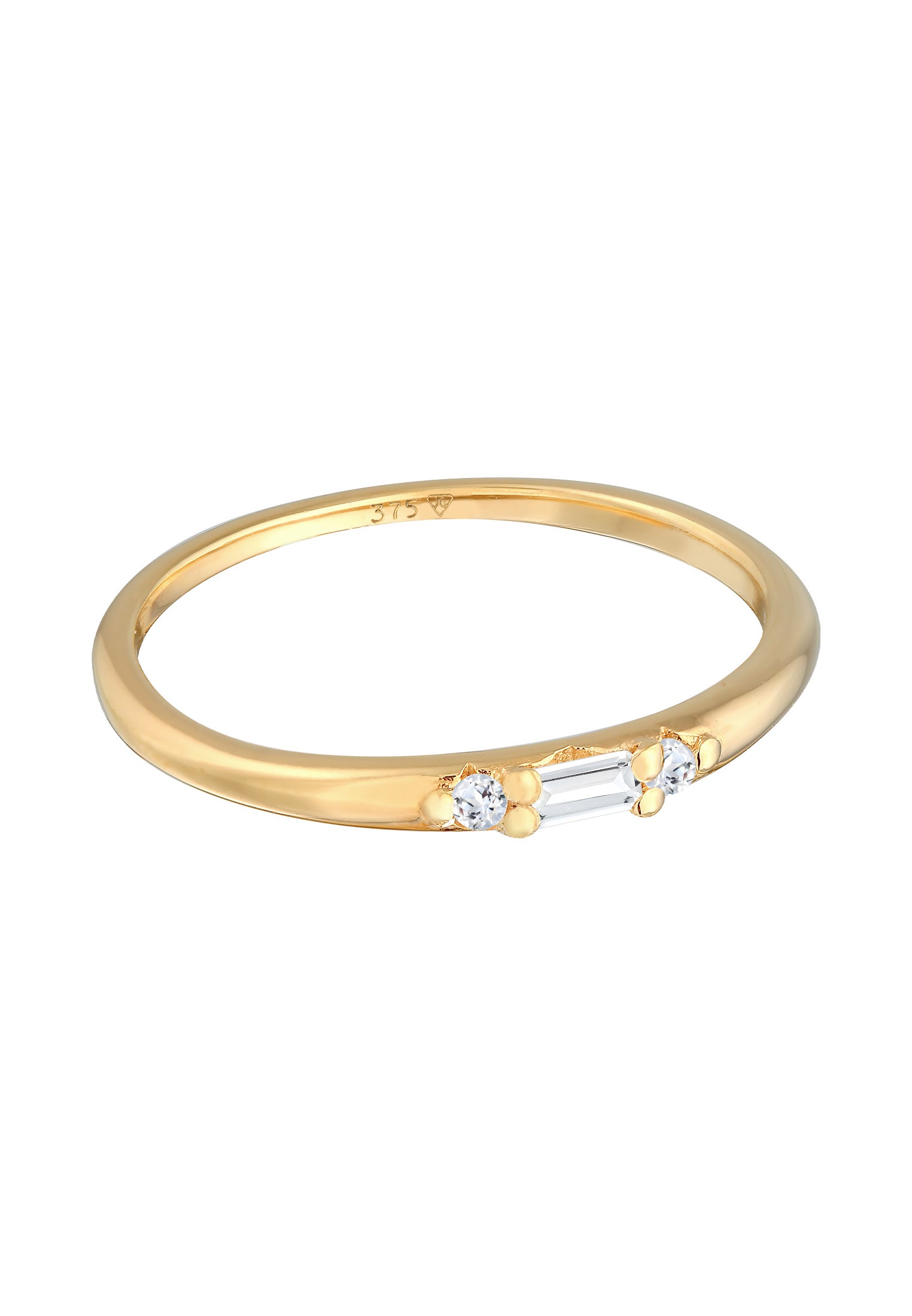 Elli Premium Silberring »Ring Topas Baguette Verlobung 375 Gelbgold«