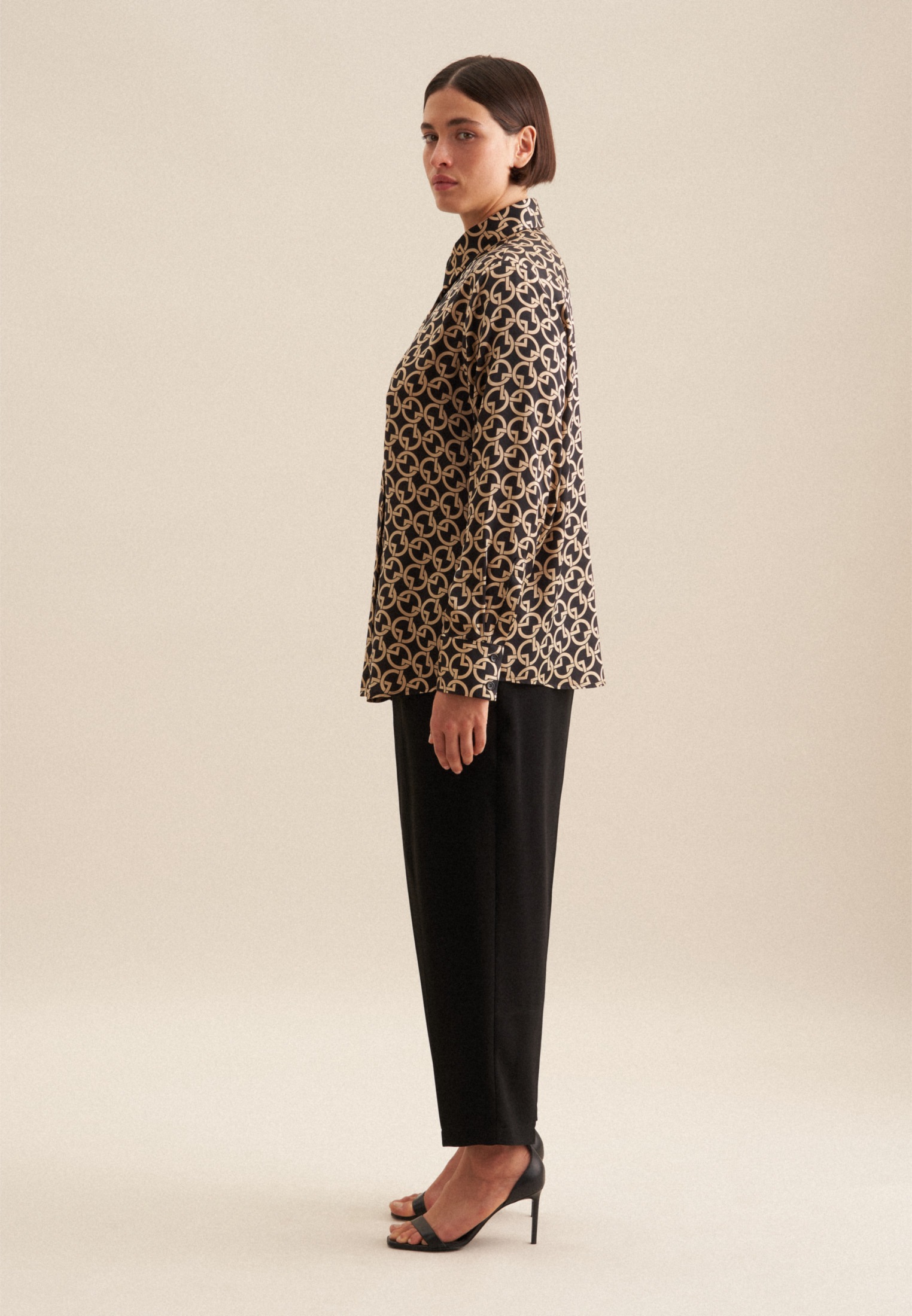 seidensticker Hemdbluse »Schwarze Rose« Langarm Kragen Druck