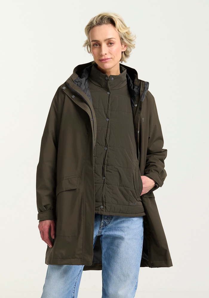Jack Wolfskin 3-in-1-Funktionsmantel »WINTERDUNE 3IN1 COAT W«, 3in1, wasserdicht, Übergangsjacke