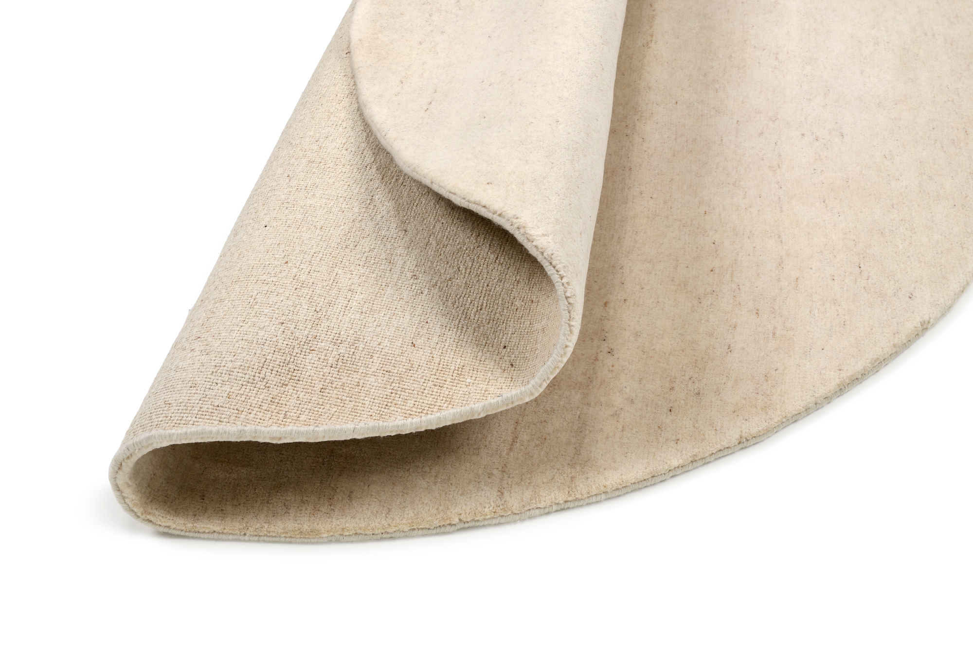 OCI DIE TEPPICHMARKE Wollteppich »ESEMPIO UNI MELANGE«, rund, 18 mm Höhe, reine Wolle, handgeknüpft, hochwertig verarbeitet, natürlich warm