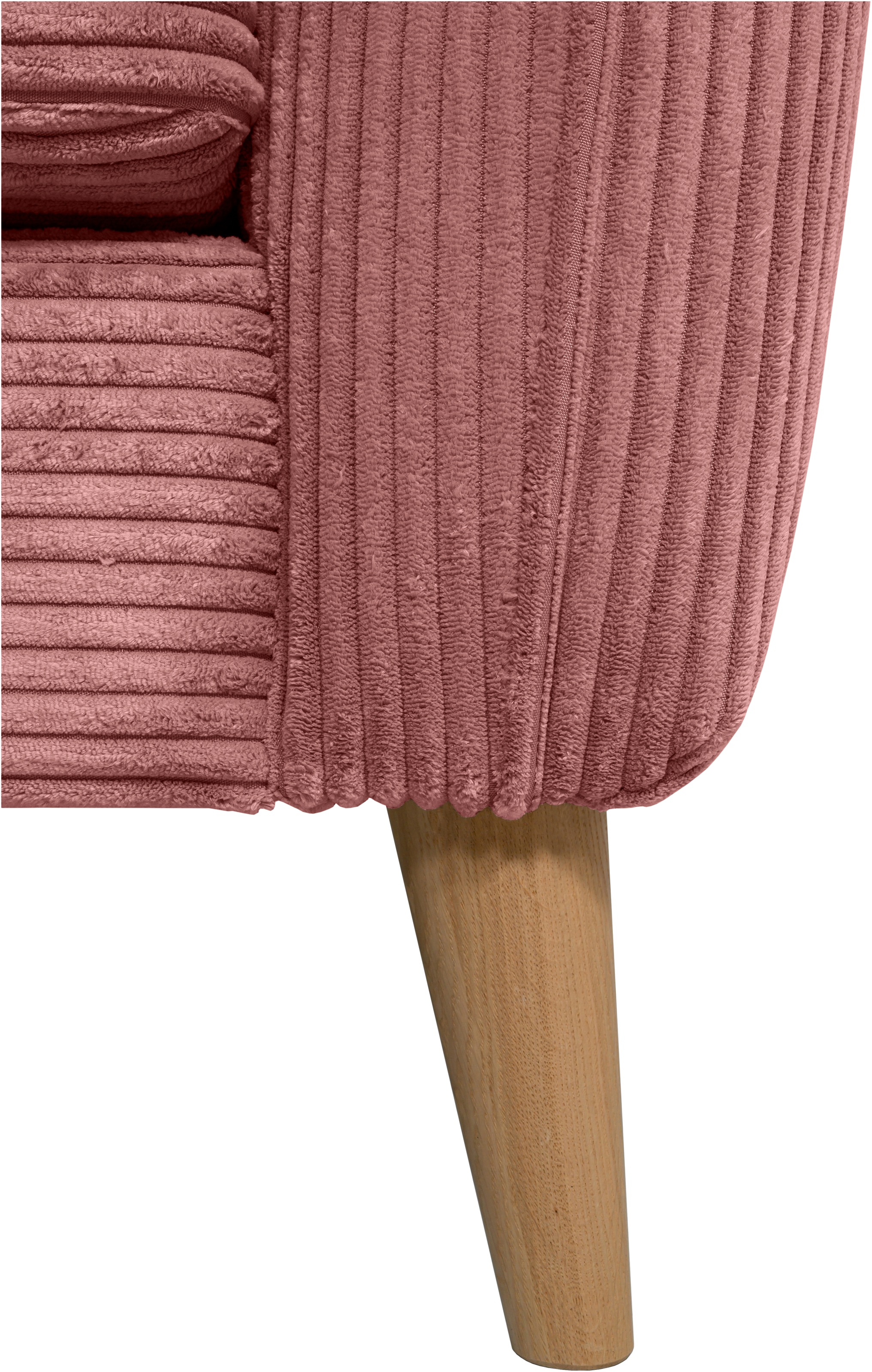 Home affaire Ecksofa »MARSEILLE 278/202 cm, L-Form, Ottom. rechts/links«, Massivholzbeine aus Eiche, in verschieden Bezügen und Farbvarianten