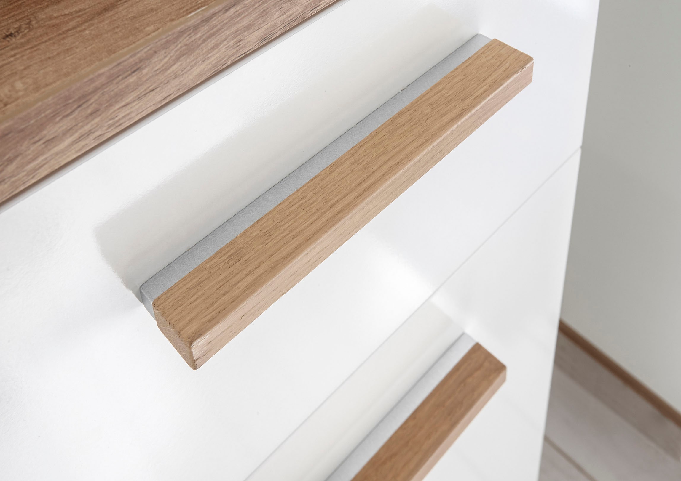 Saphir Badmöbel-Set »Quickset Mineralmarmor-Waschtisch mit LED-Spiegel, Unterschrank« 7 Stk. tlg.